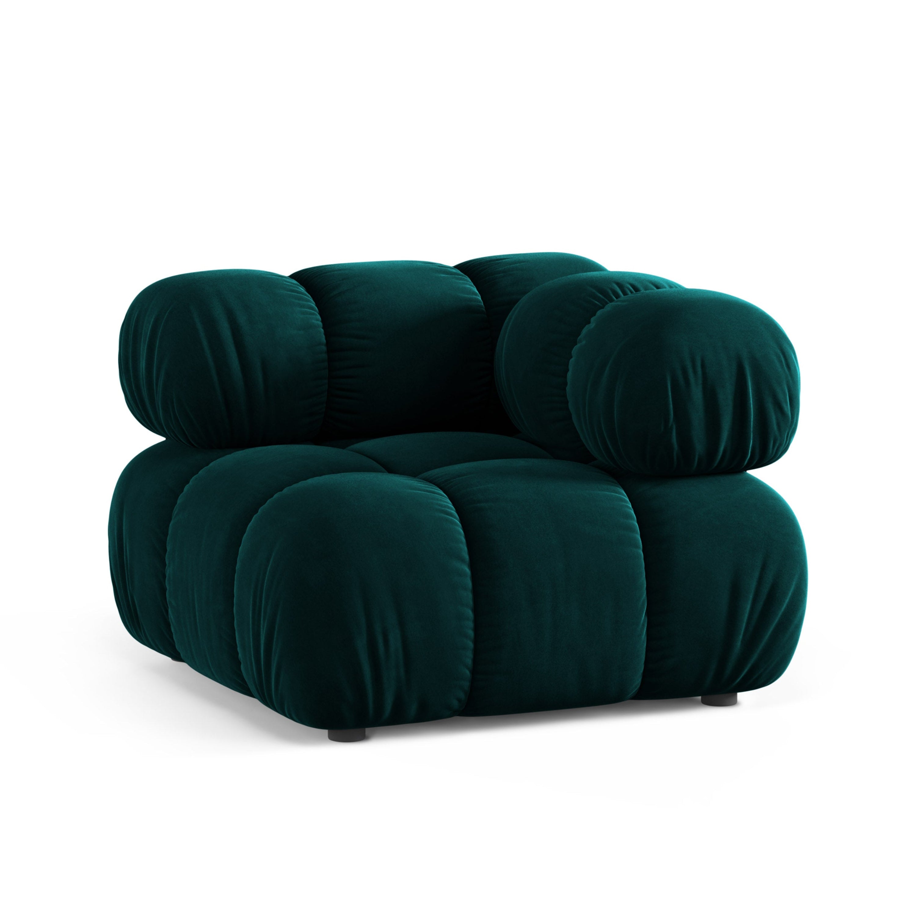 Modulaire bank BELLIS - diepe hoekmodule in petrol velours
