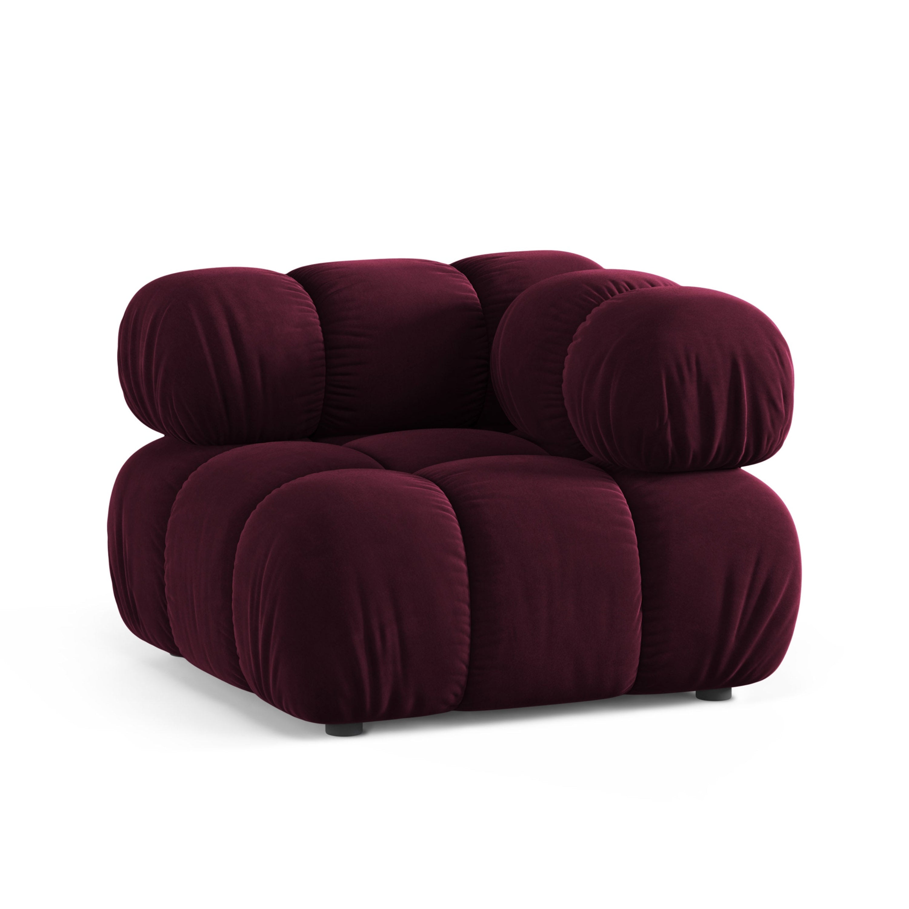Modulaire bank BELLIS - hoekmodule bordeaux fluweel