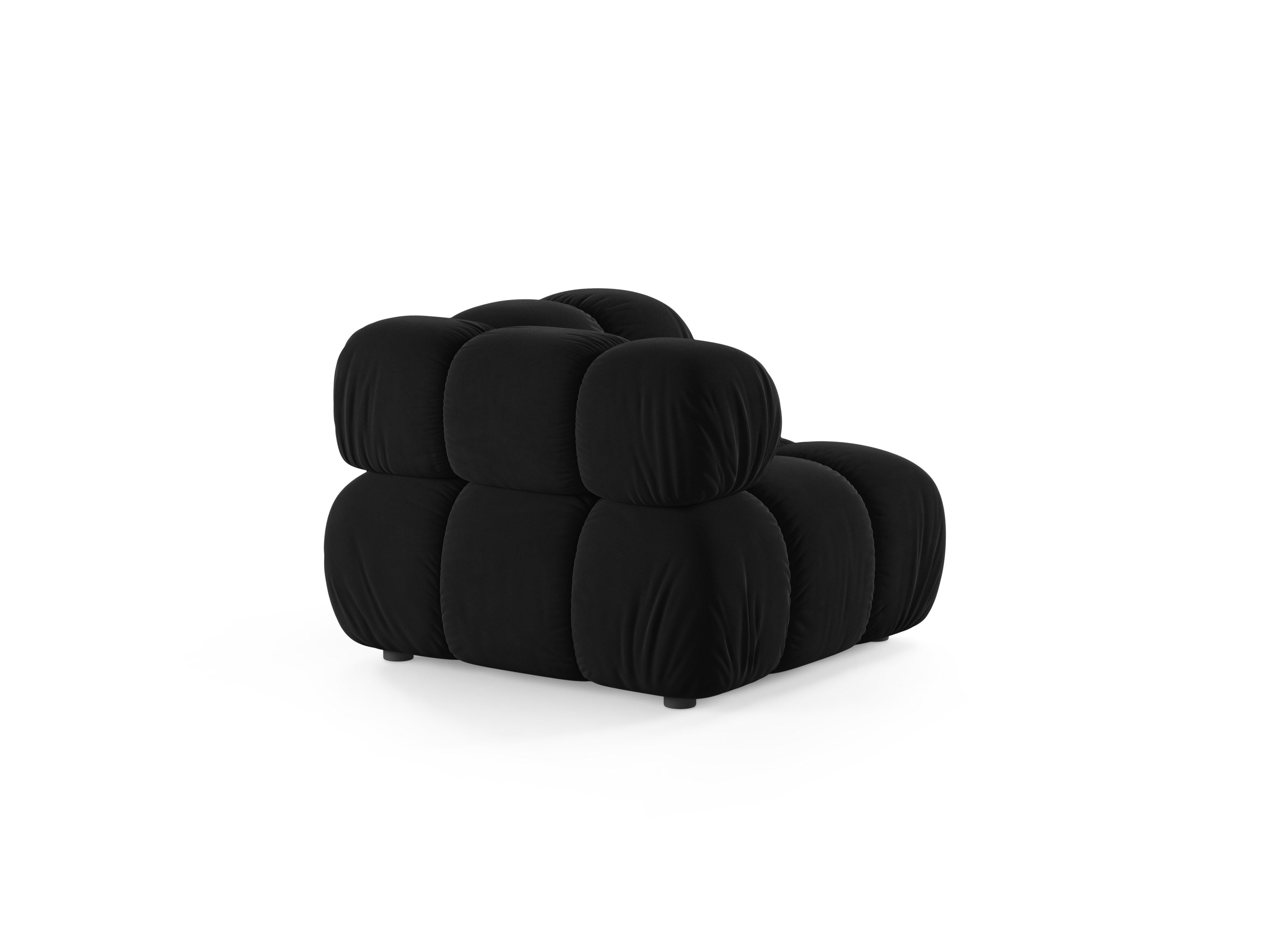 Modulaire fluwelen bank BELLIS - zwarte hoekmodule