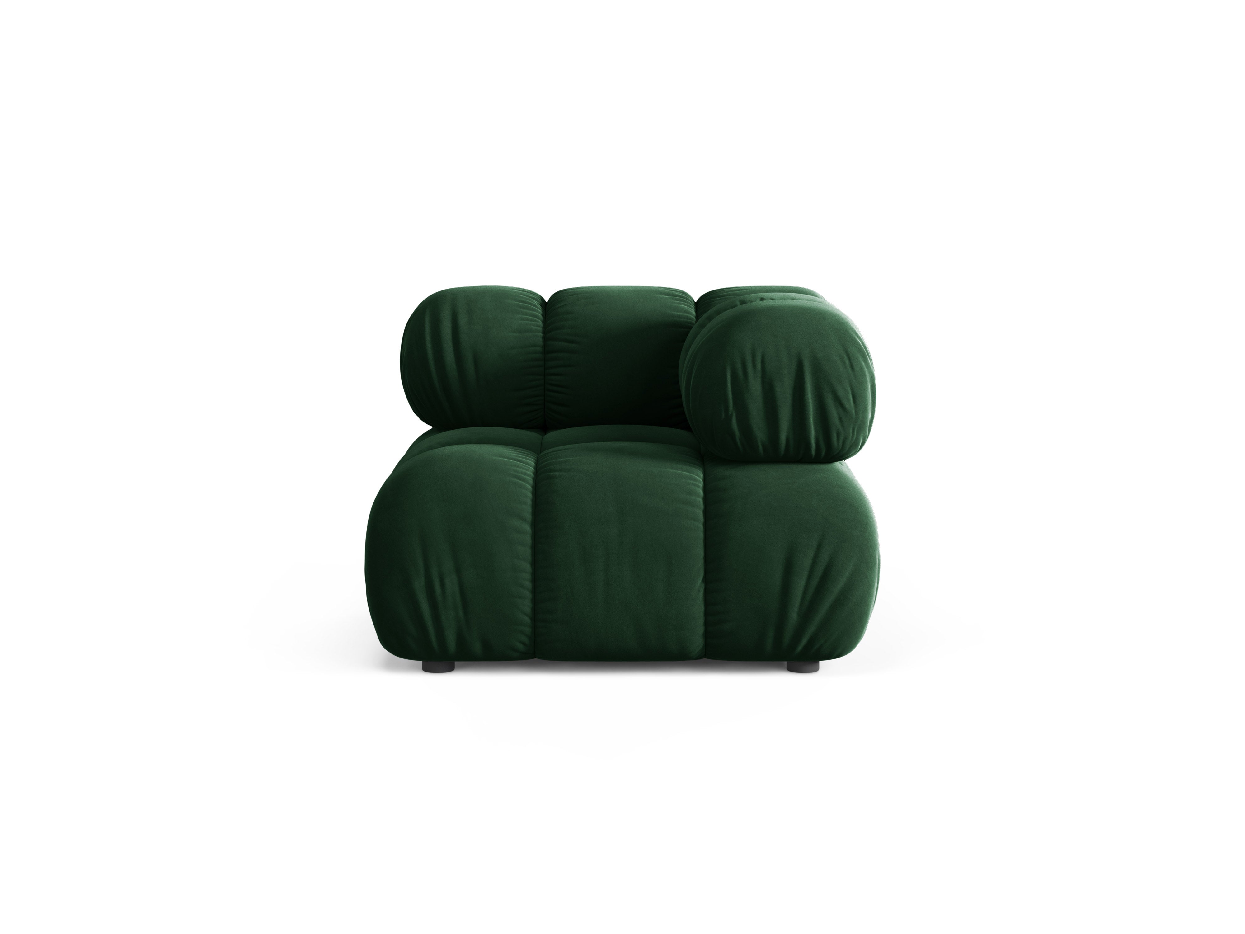 Modulaire fluwelen bank BELLIS - hoekmodule in bottle green