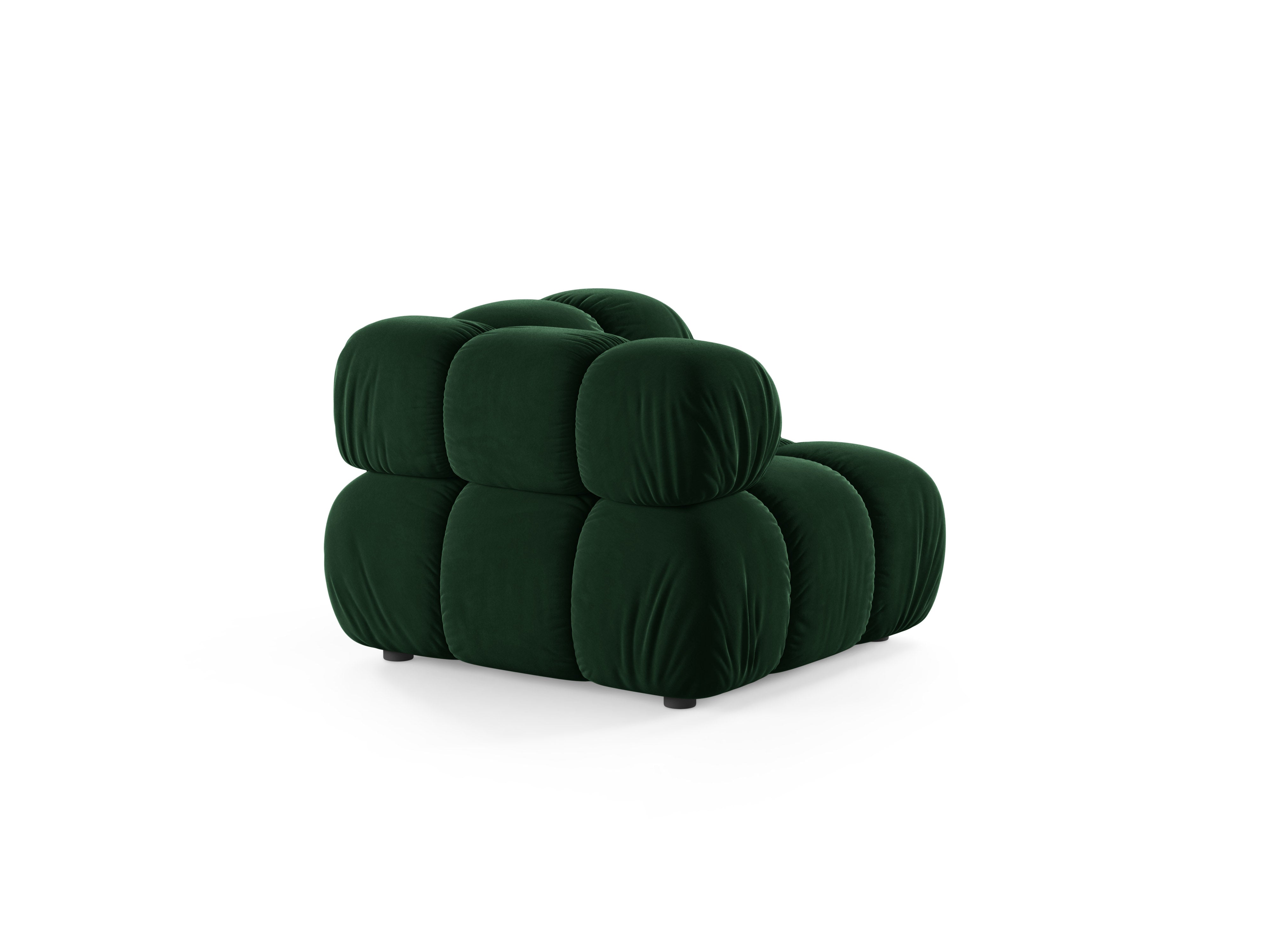 Modulaire fluwelen bank BELLIS - hoekmodule in bottle green