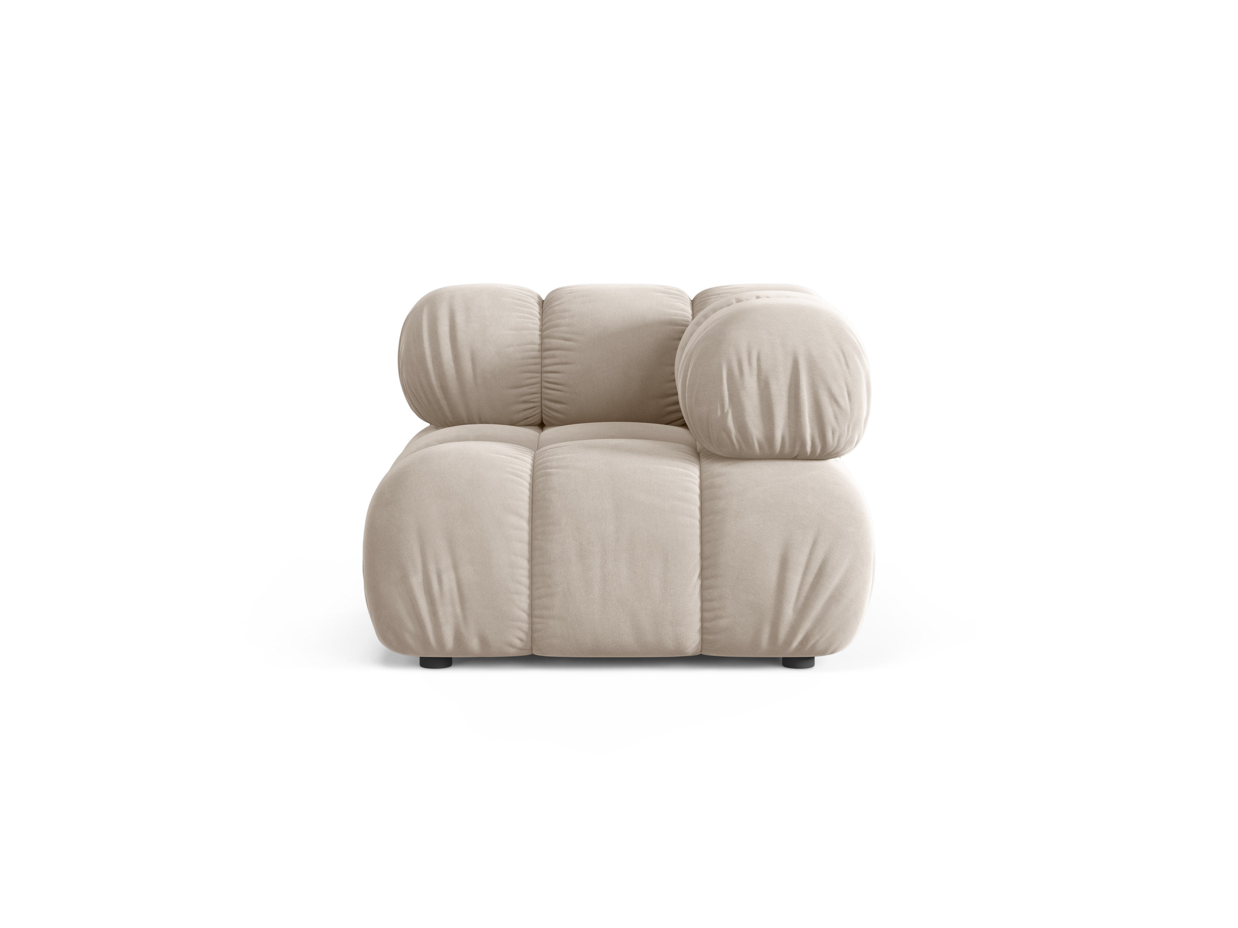 Modulaire fluwelen bank BELLIS - beige hoekmodule