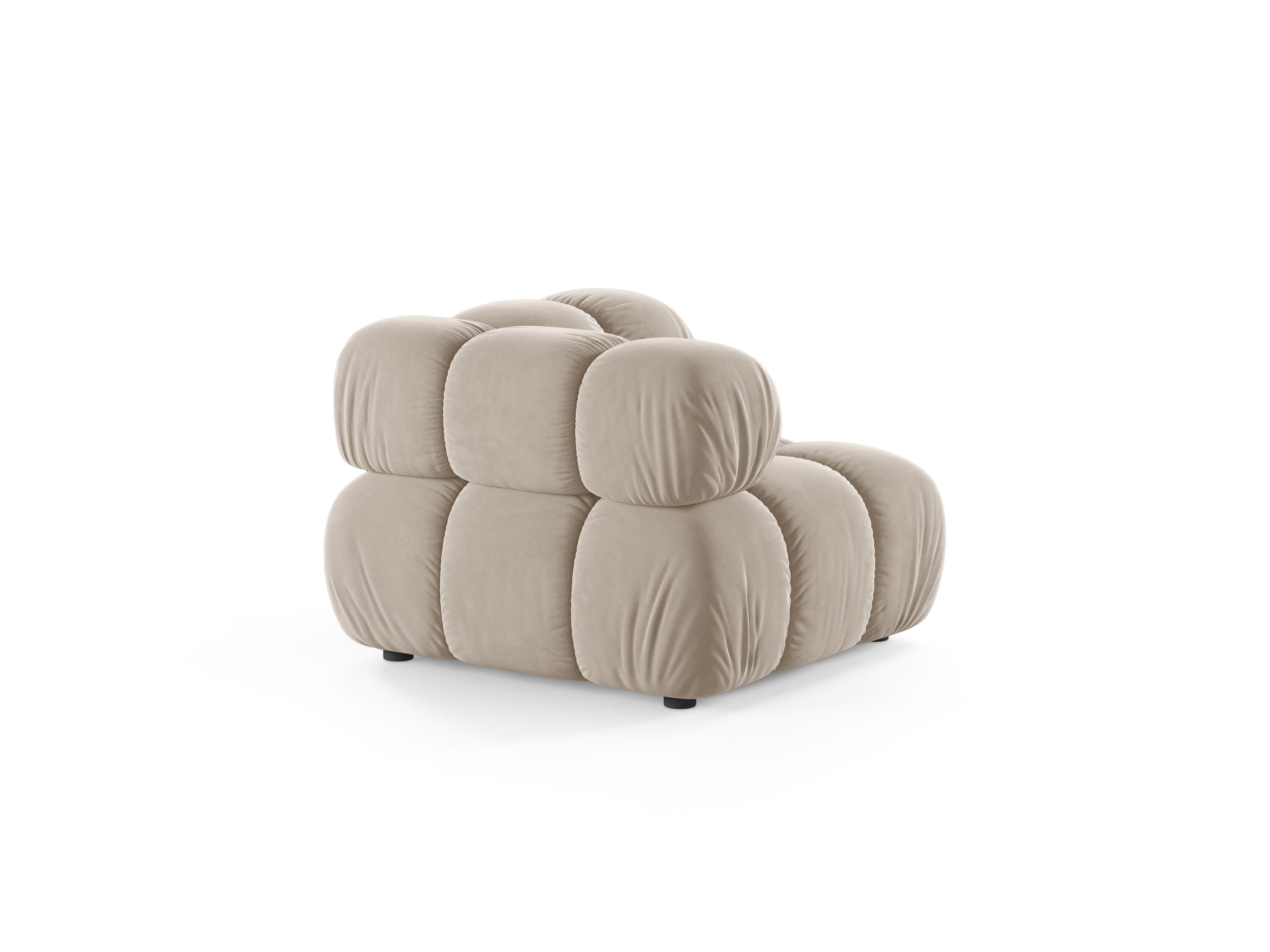 Modulaire fluwelen bank BELLIS - beige hoekmodule