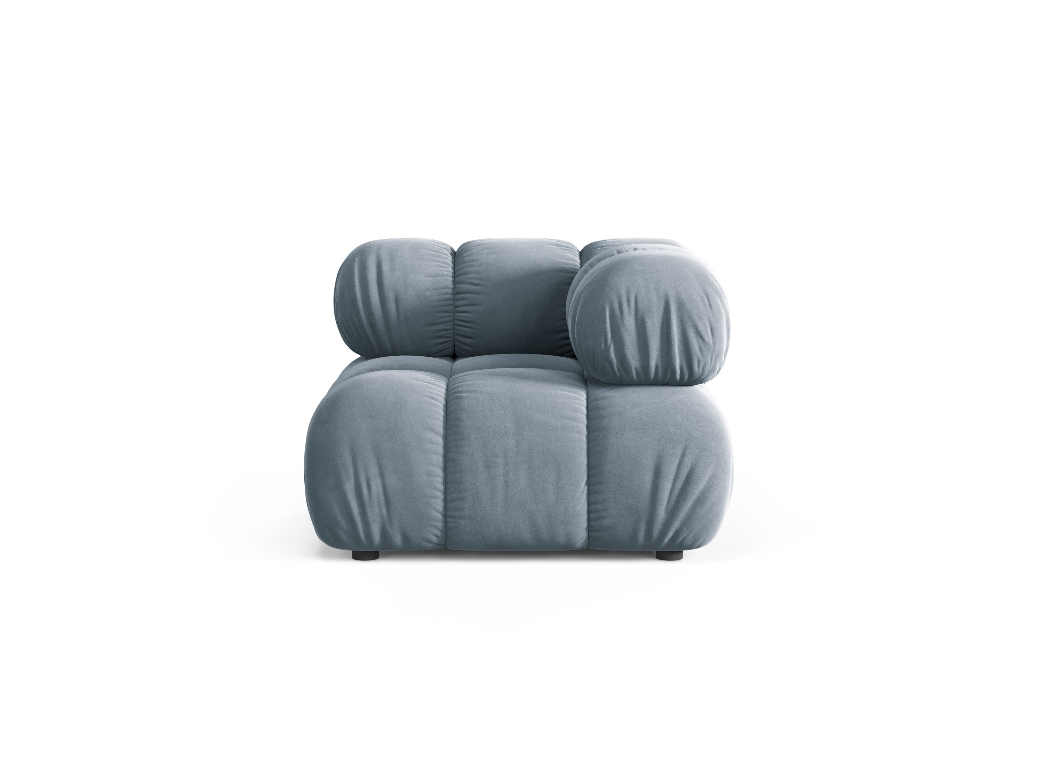 Modulaire fluwelen bank BELLIS - blauwe hoekmodule