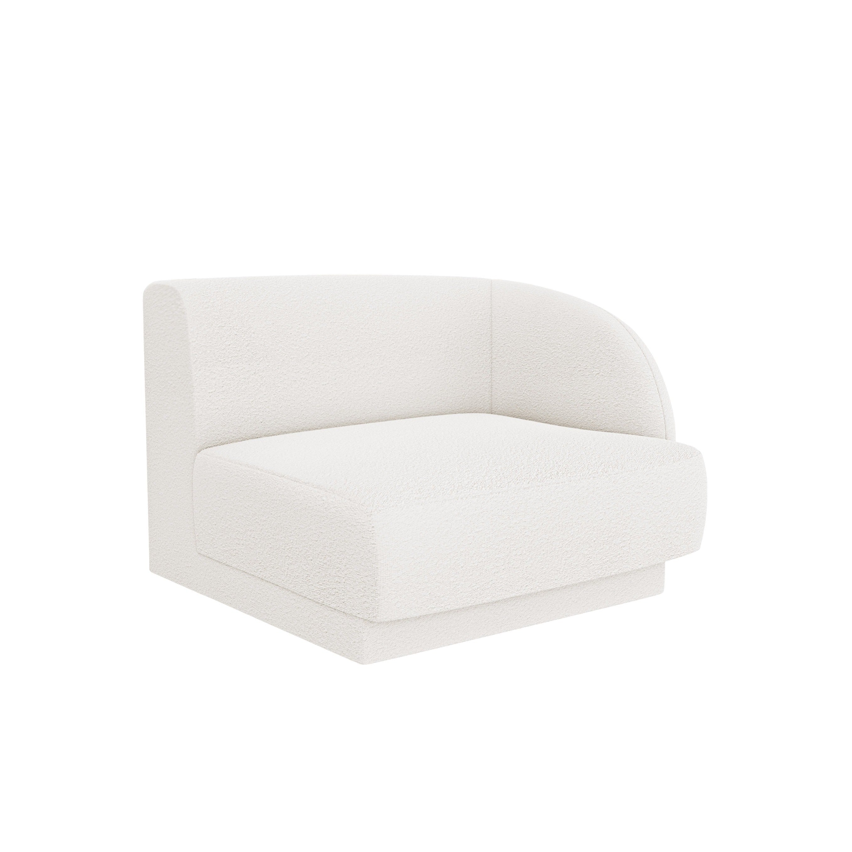 MILEY Modular Sofa - Right Side Module White Boucle