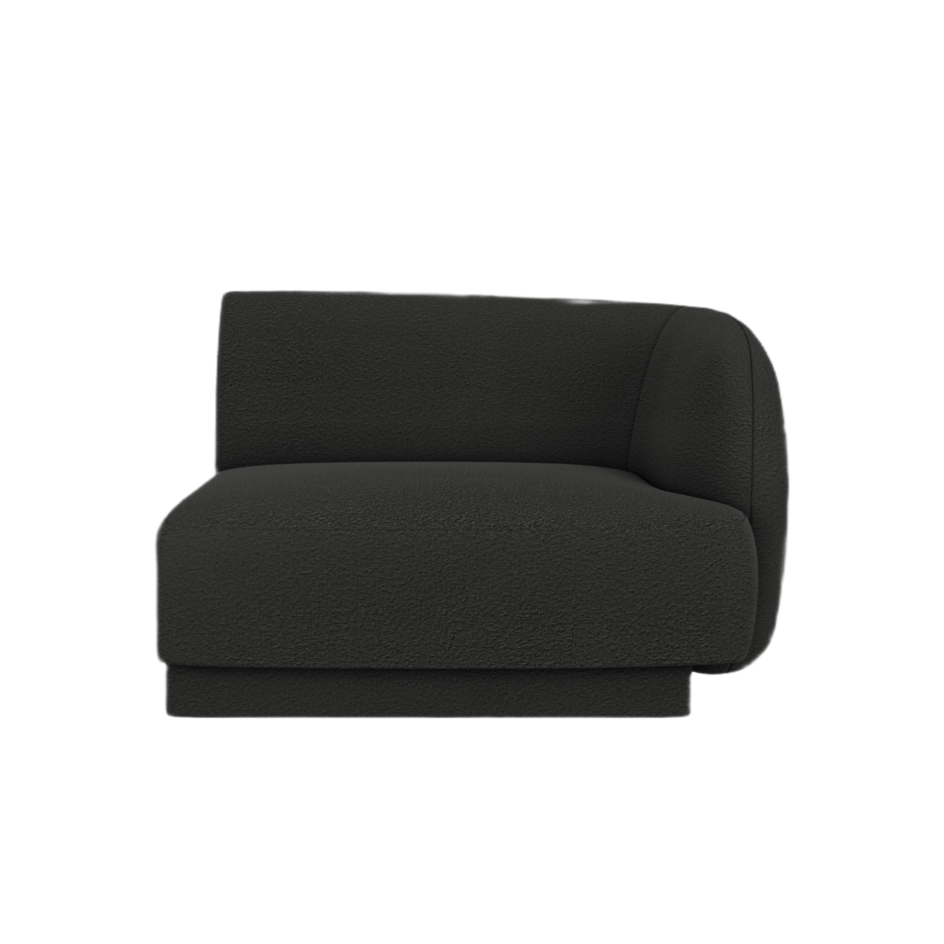 Modulares Sofa MILEY - rechtes Element in schwarzem Boucle
