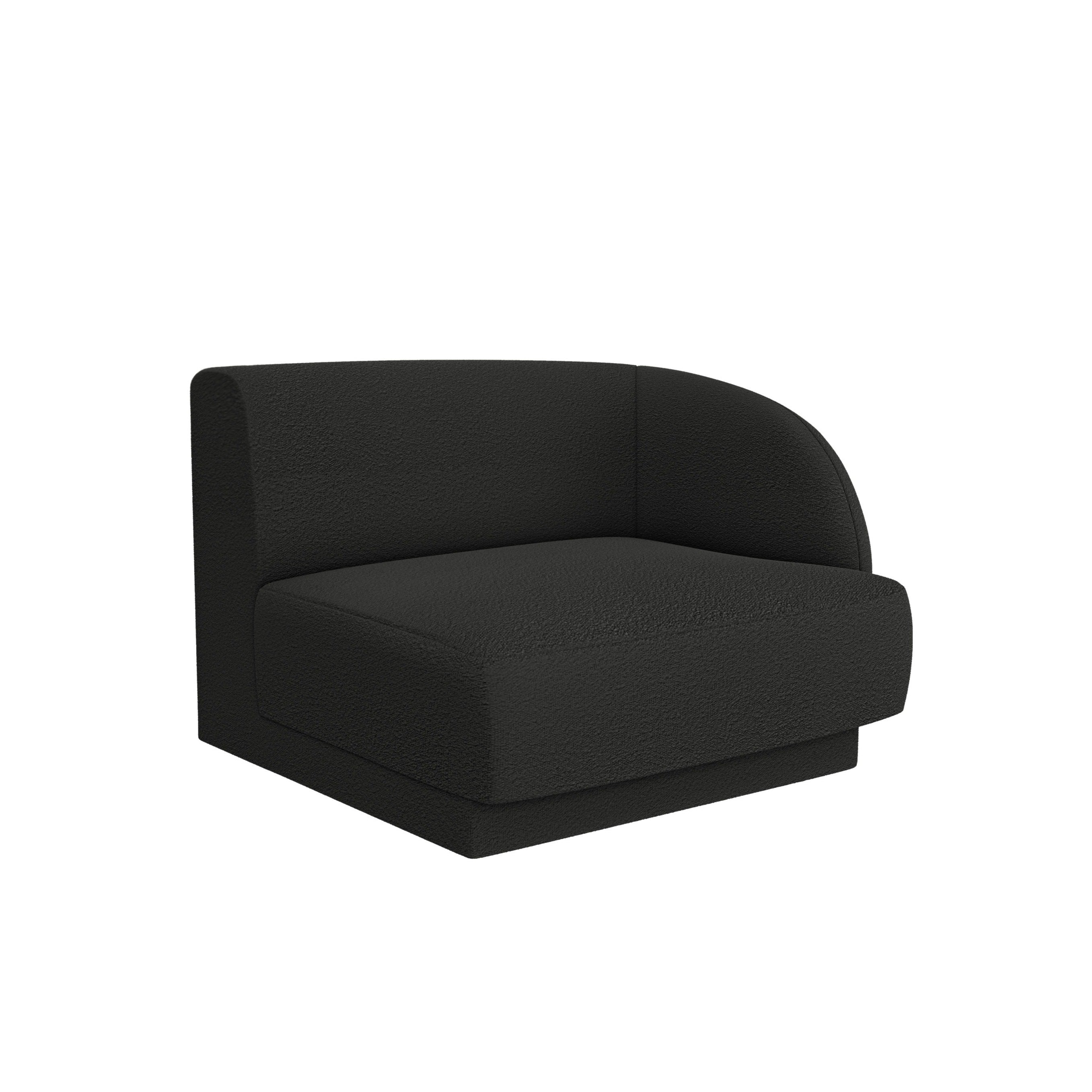 Modulares Sofa MILEY - rechtes Element in schwarzem Boucle