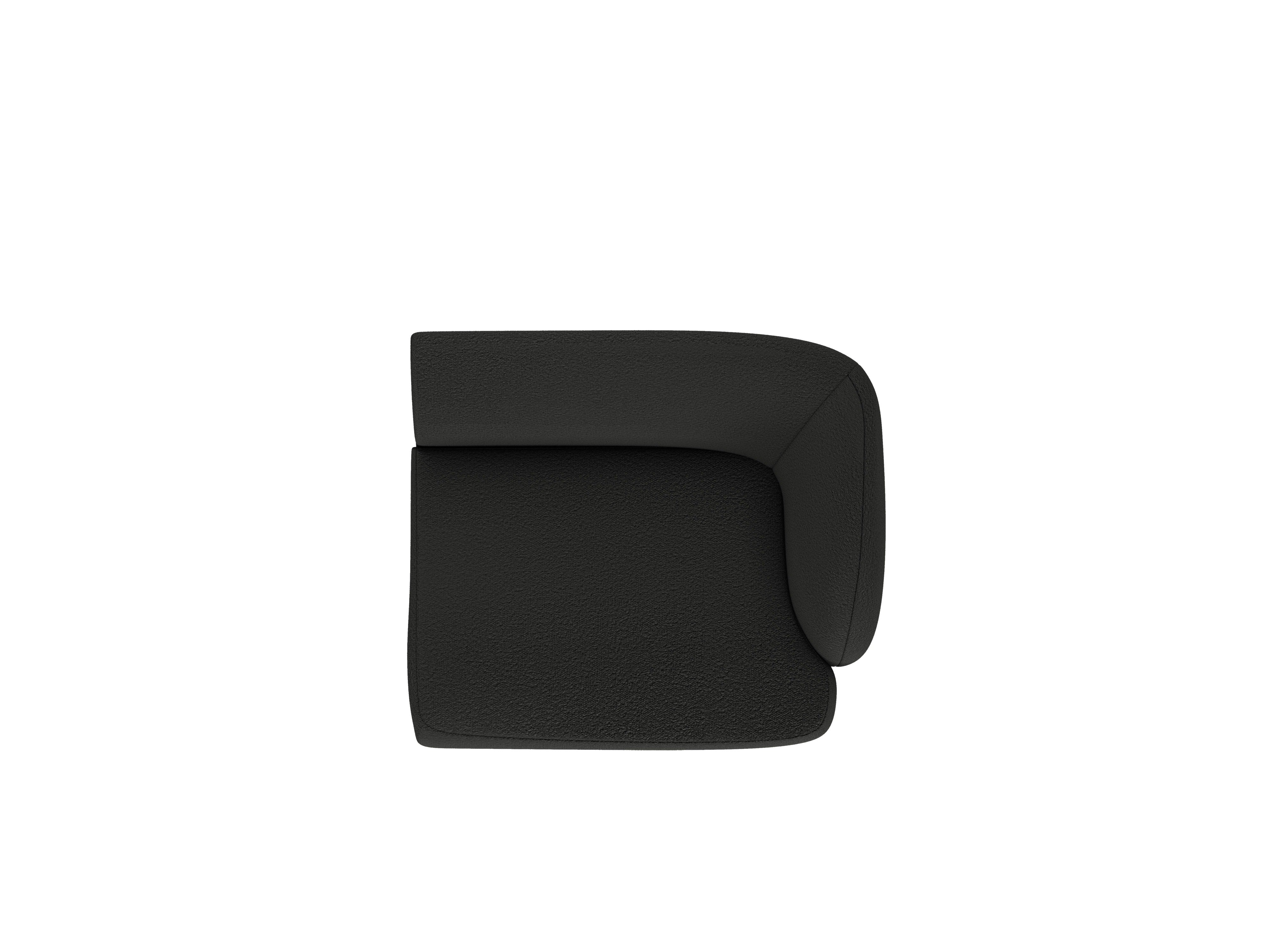 Modulares Sofa MILEY - rechtes Element in schwarzem Boucle