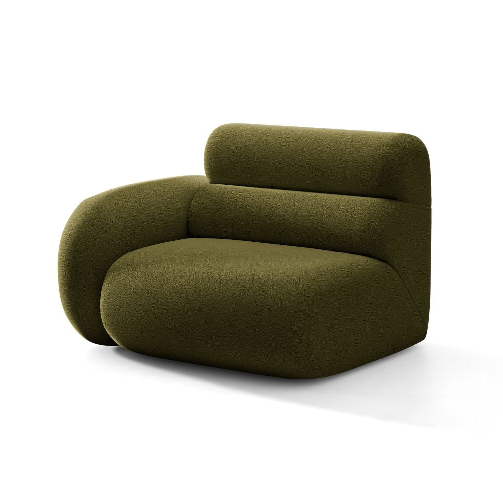 Modulaire NEO-sofa - linkermodule in olijfgroene bouclé