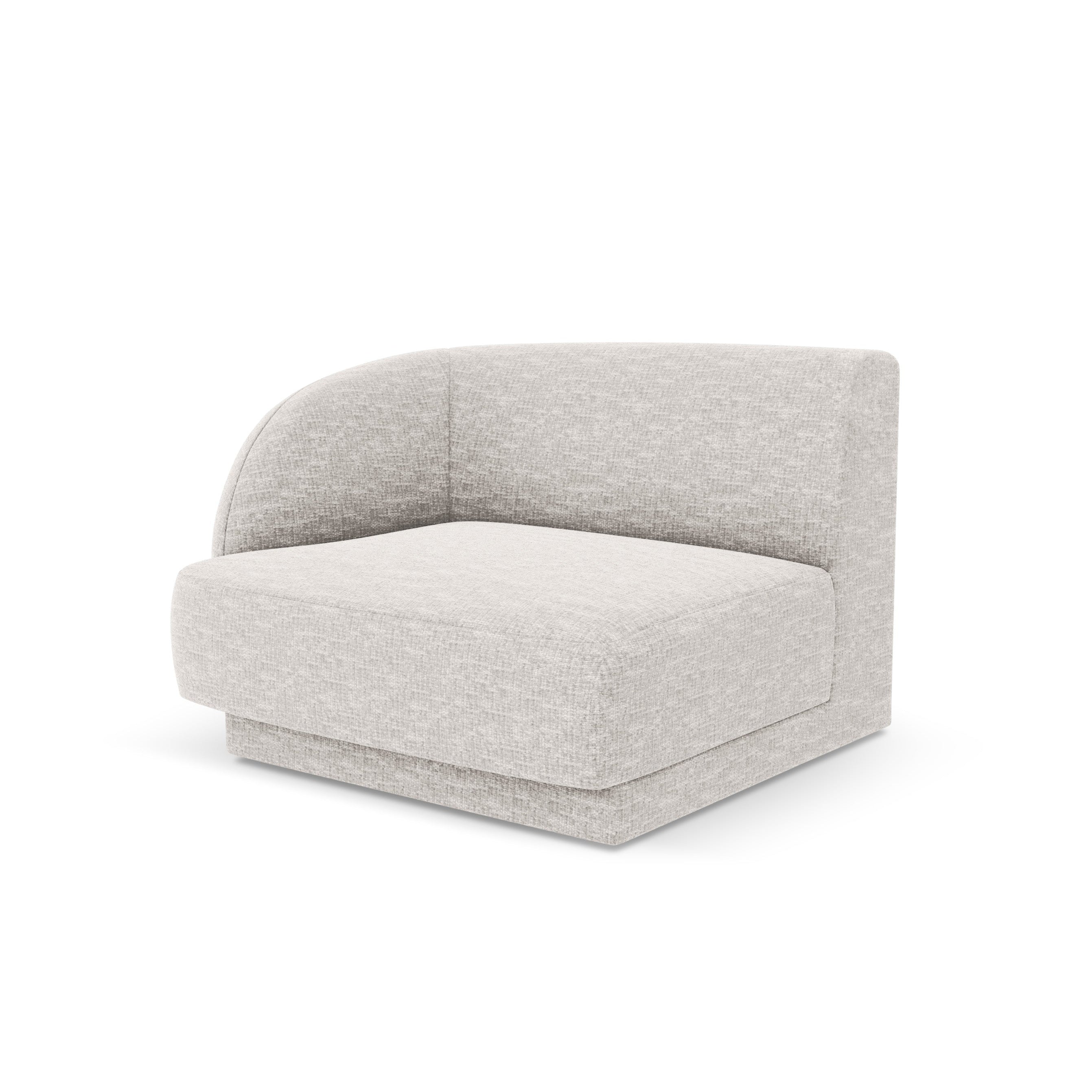 MILEY Modular Sofa - Left Module Light Gray Silky Chenille