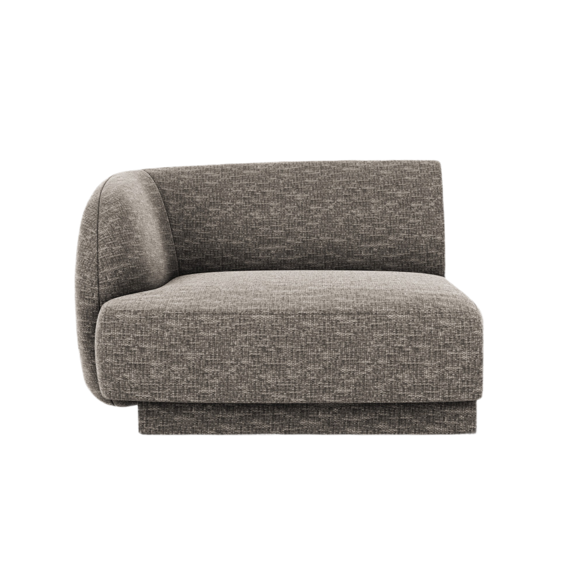 MILEY Modular Sofa - Left-Side Module in Silky Gray Chenille
