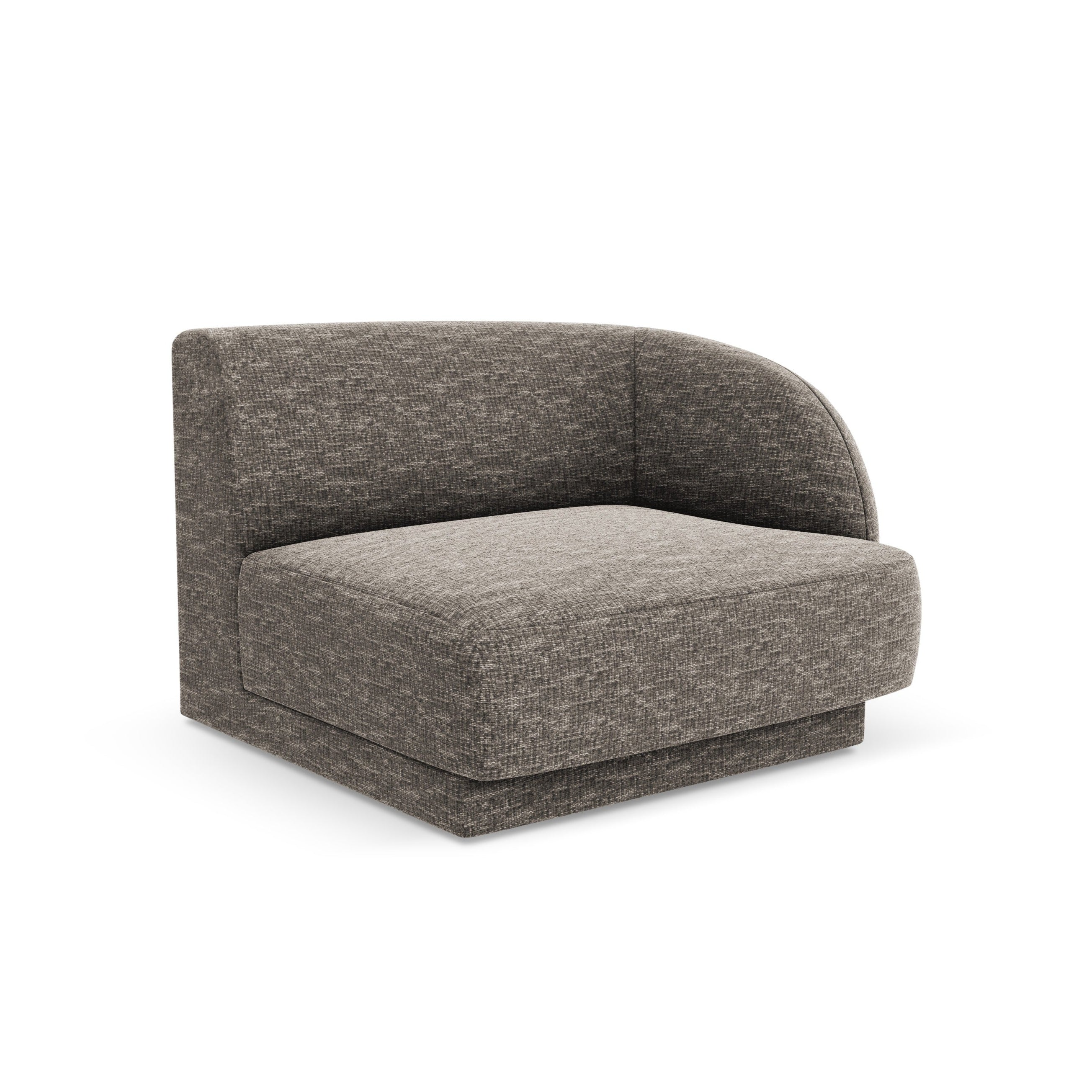 MILEY Modular Sofa - Right Side Module in Silky Gray Chenille