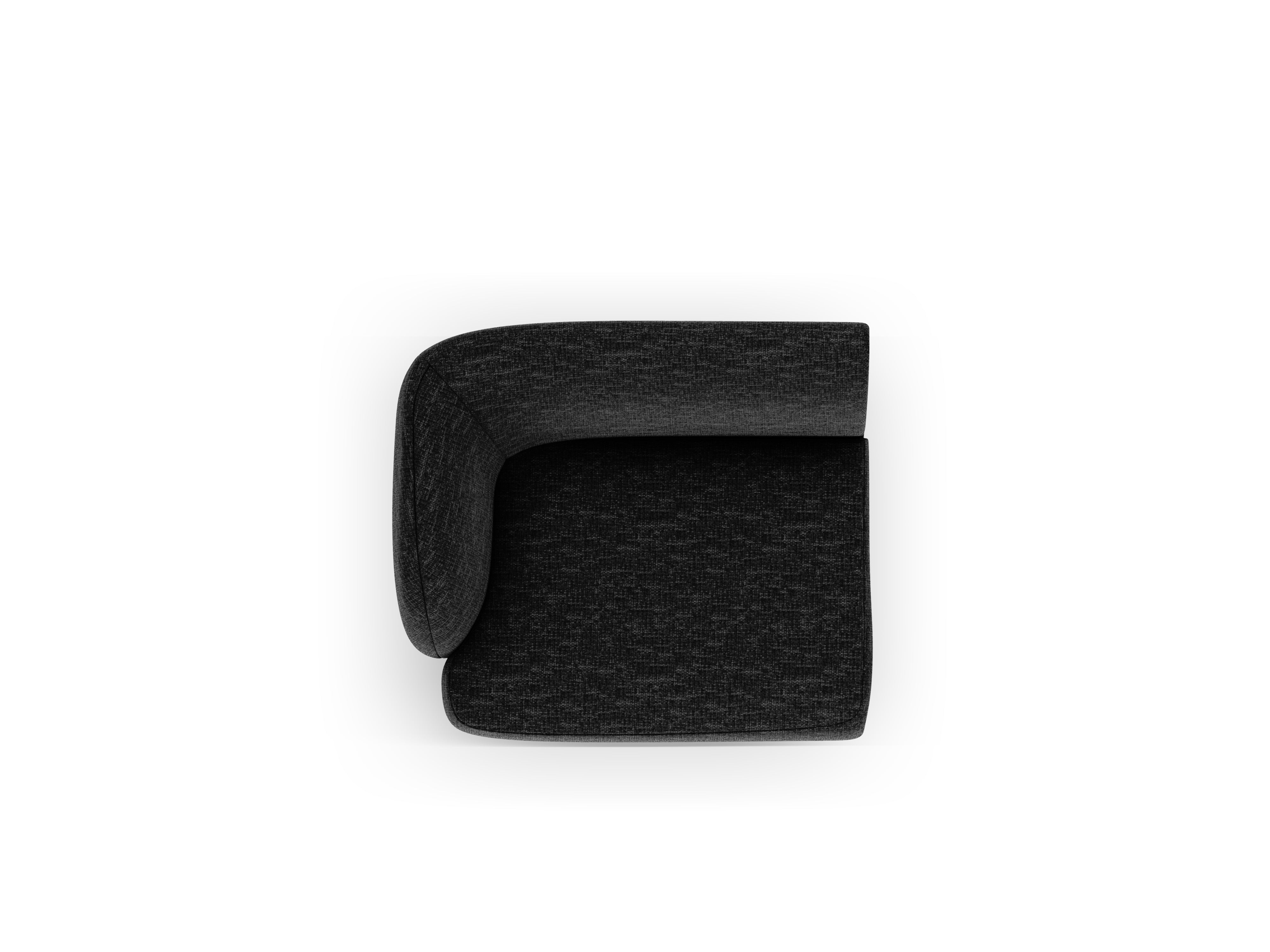 MILEY Modular Sofa - Left-Side Module in Black Silky Chenille