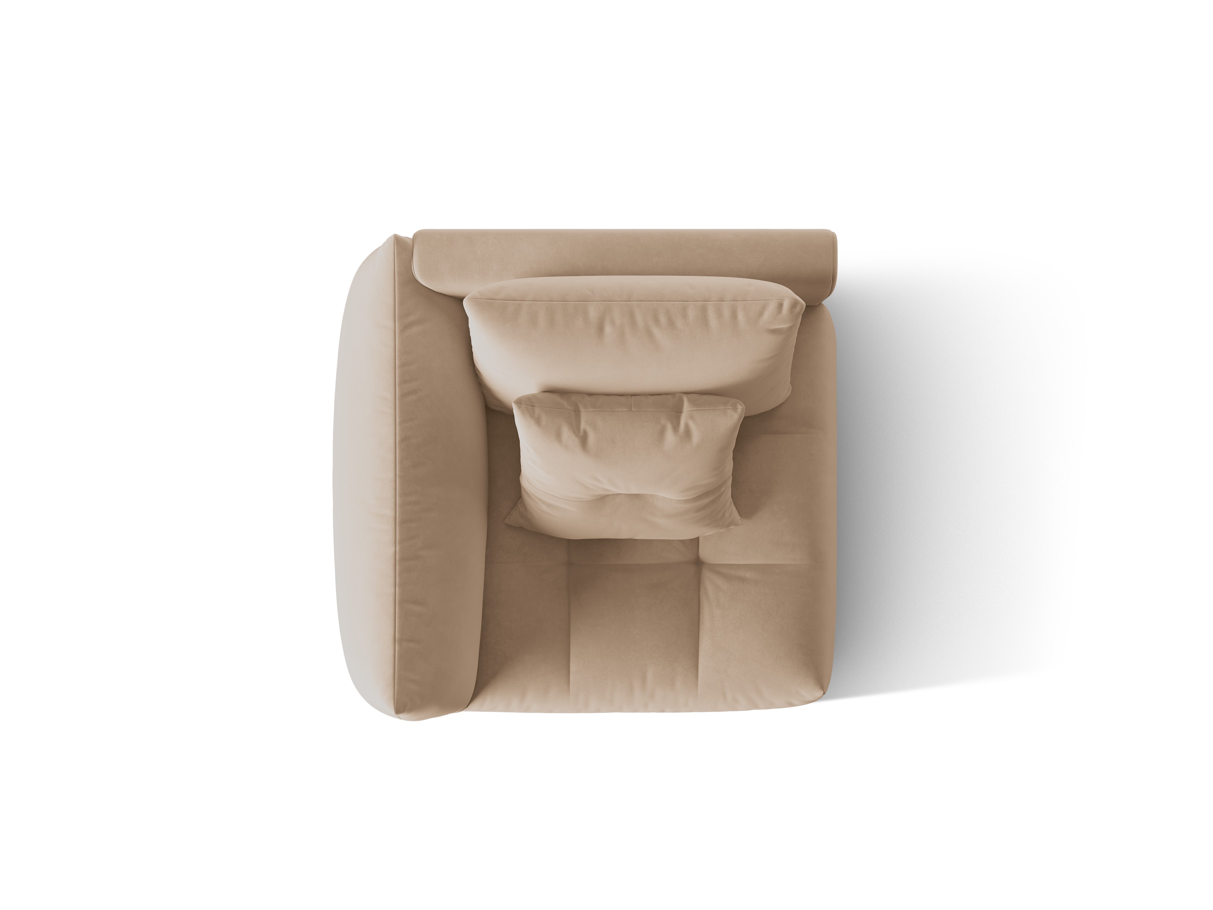 Velvet modular sofa BLOOM - left-side element sand