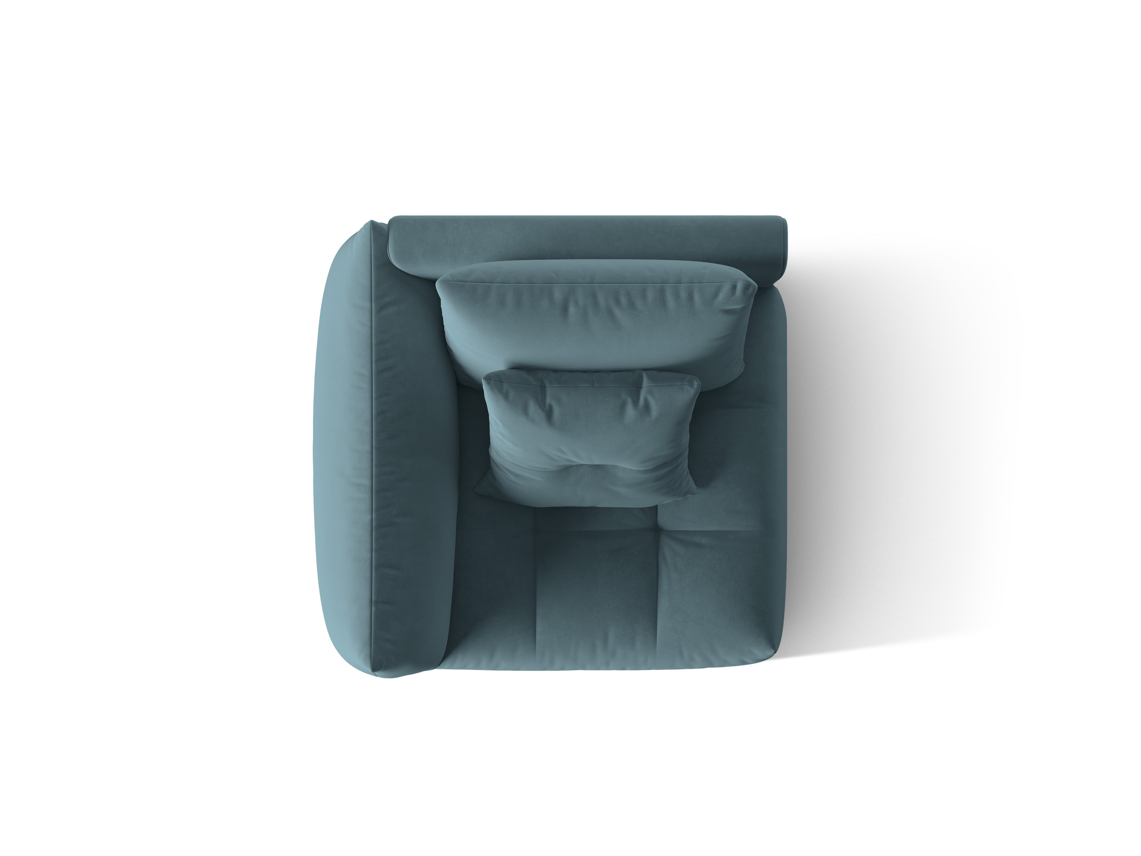 Velvet modular sofa BLOOM - left element light blue