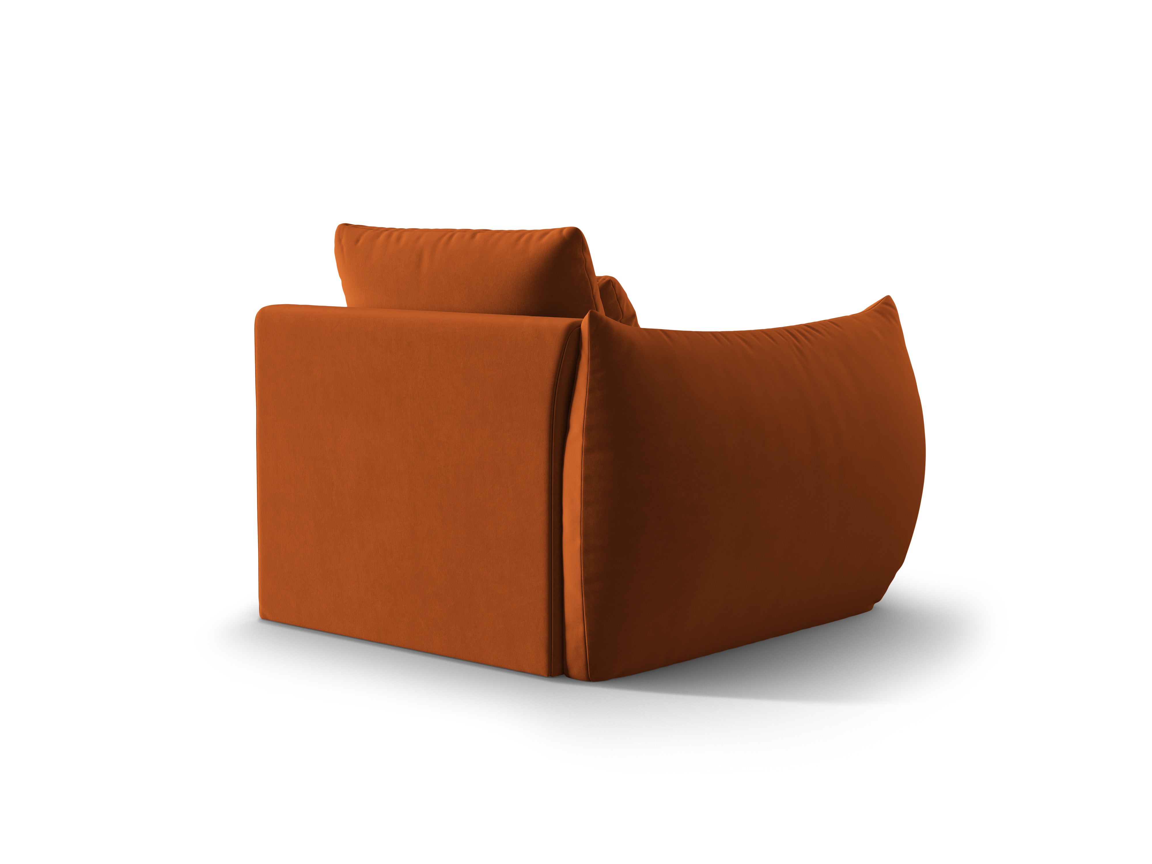 Modulaire fluwelen bank BLOOM - linker element terracotta