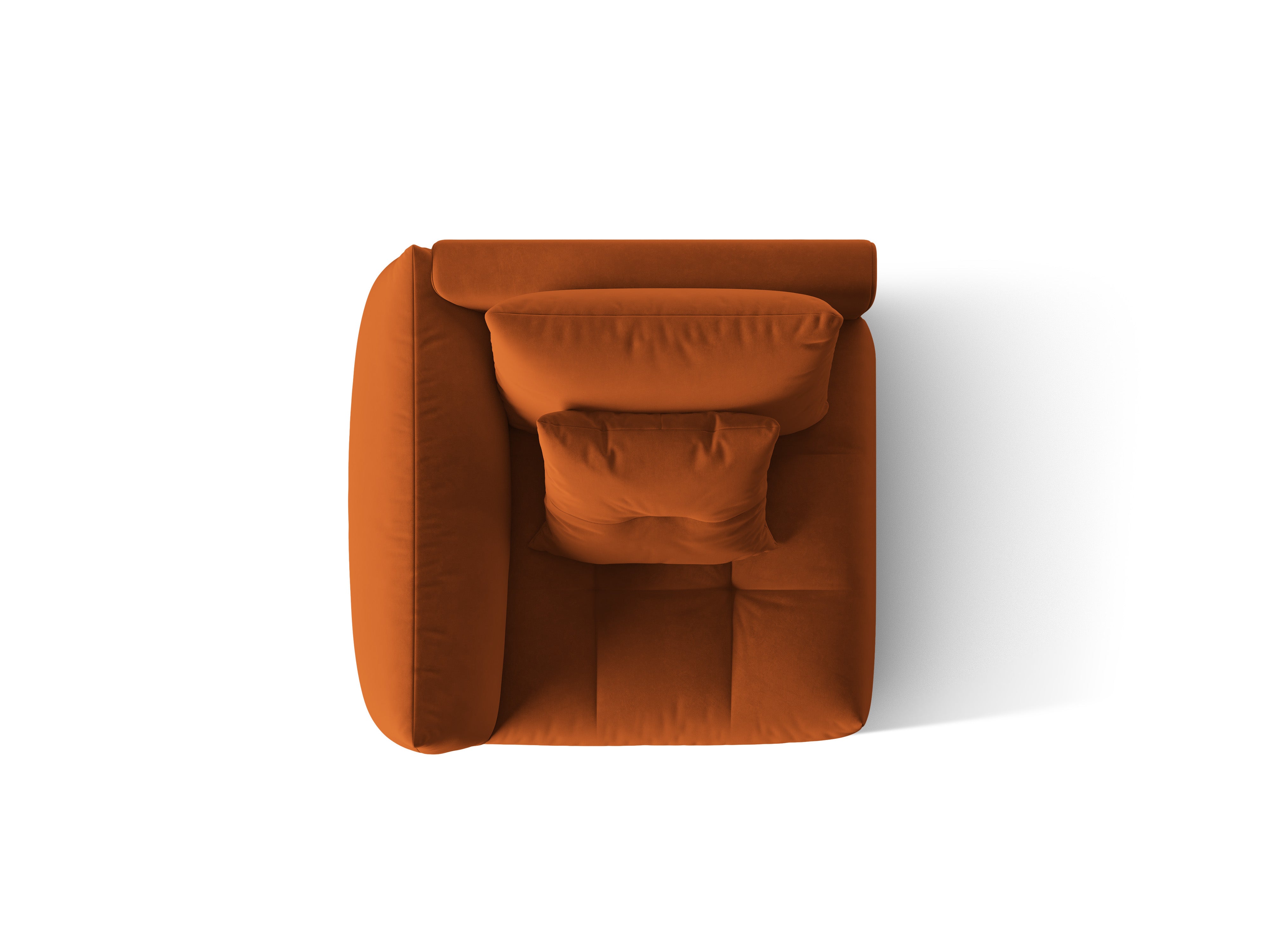 Modulaire fluwelen bank BLOOM - linker element terracotta