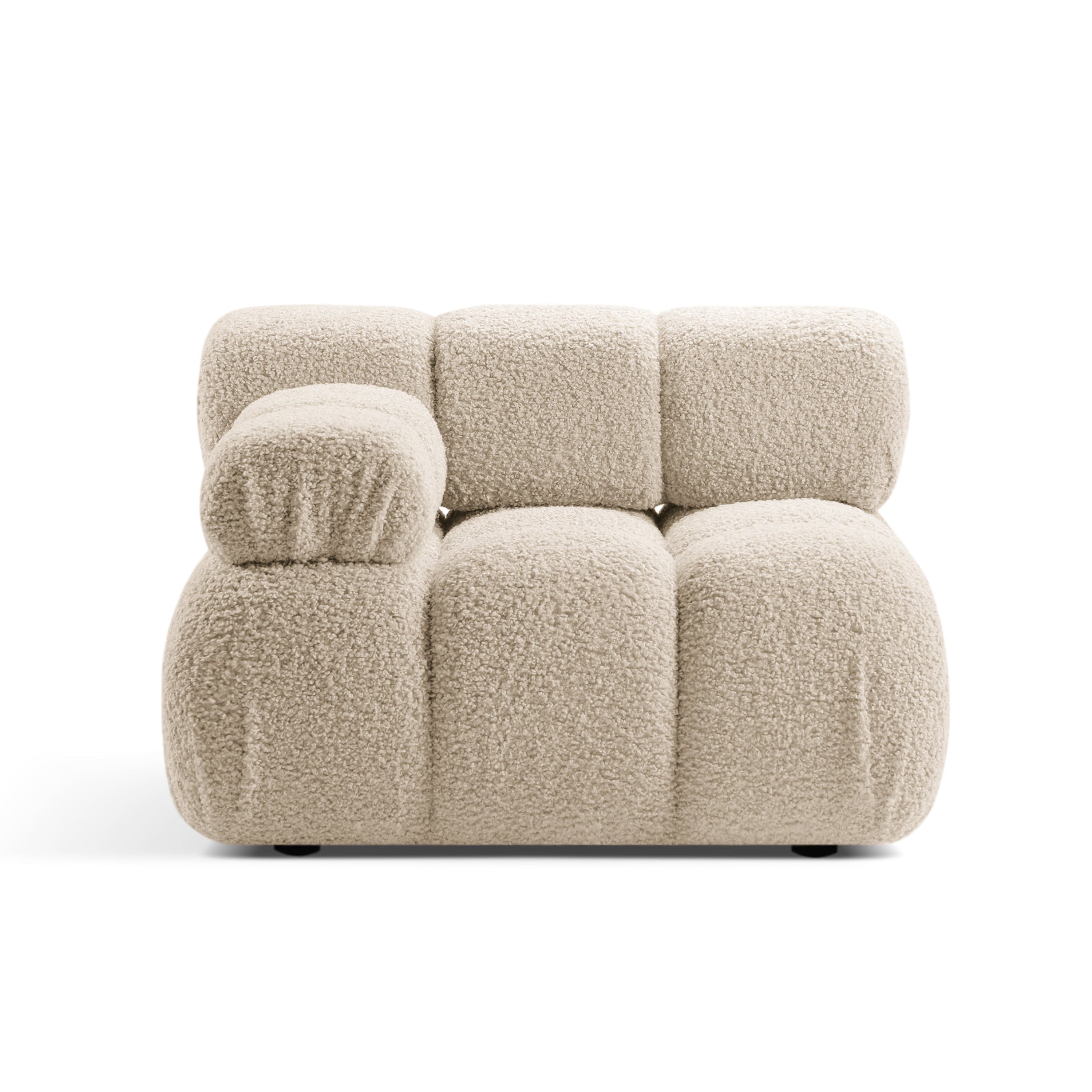Modulaire bank BELLIS - linker module in beige bouclé
