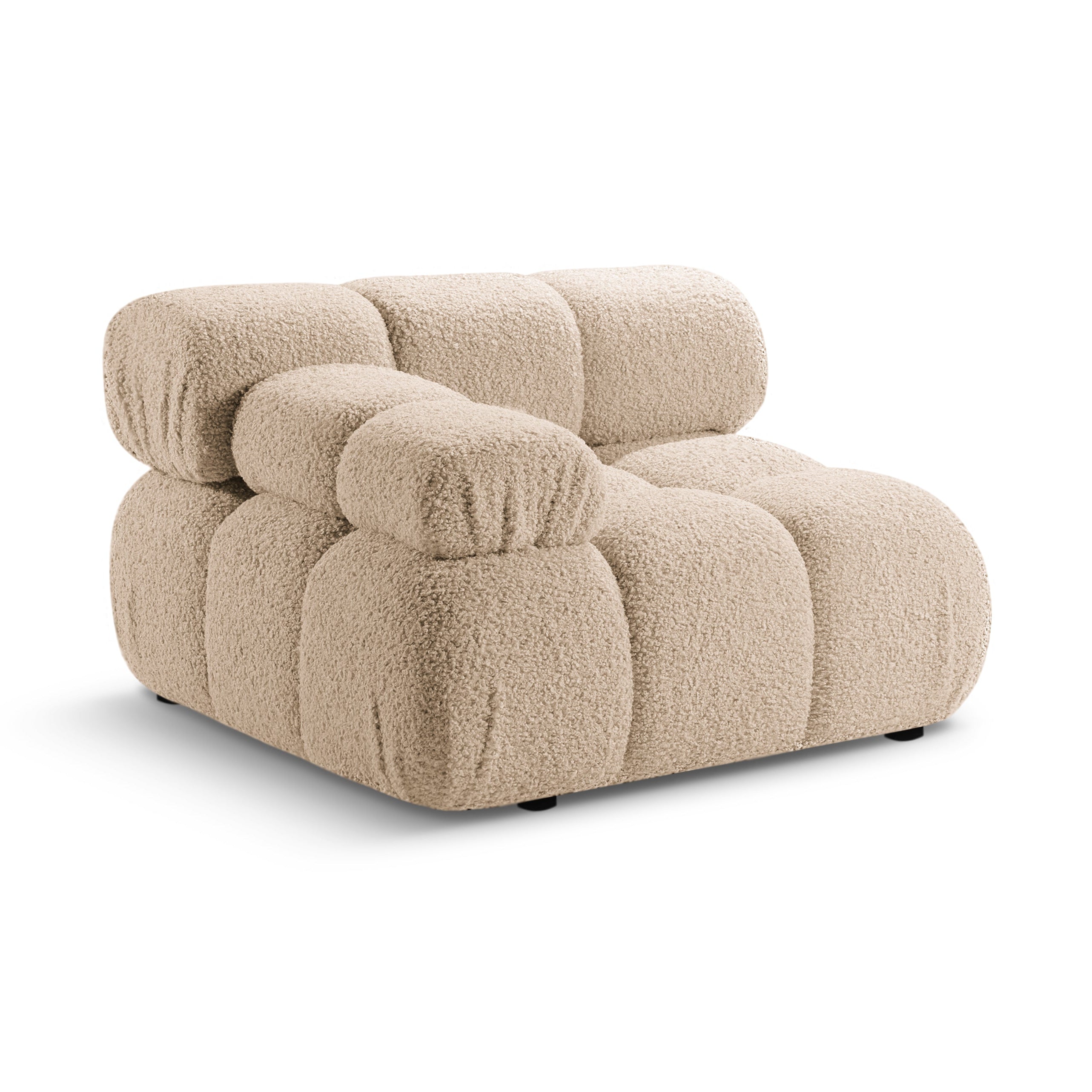 Modulaire bank BELLIS - linkszijdig module in zandkleurige boucle