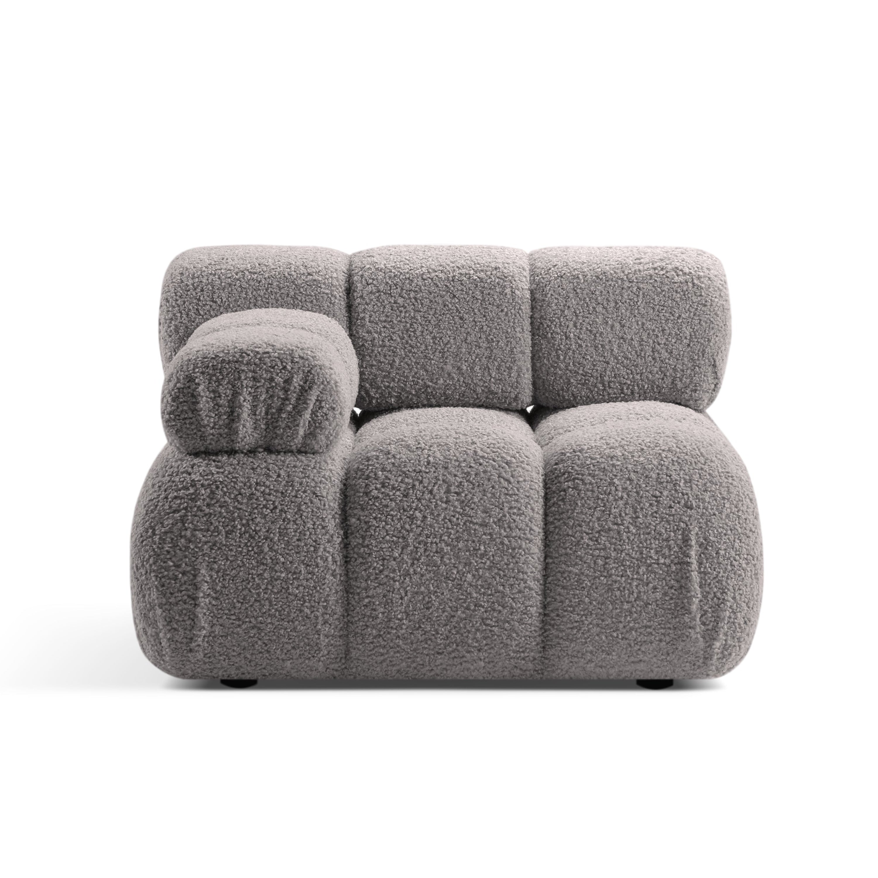 Modulaire bank BELLIS - linker module grijze boucle