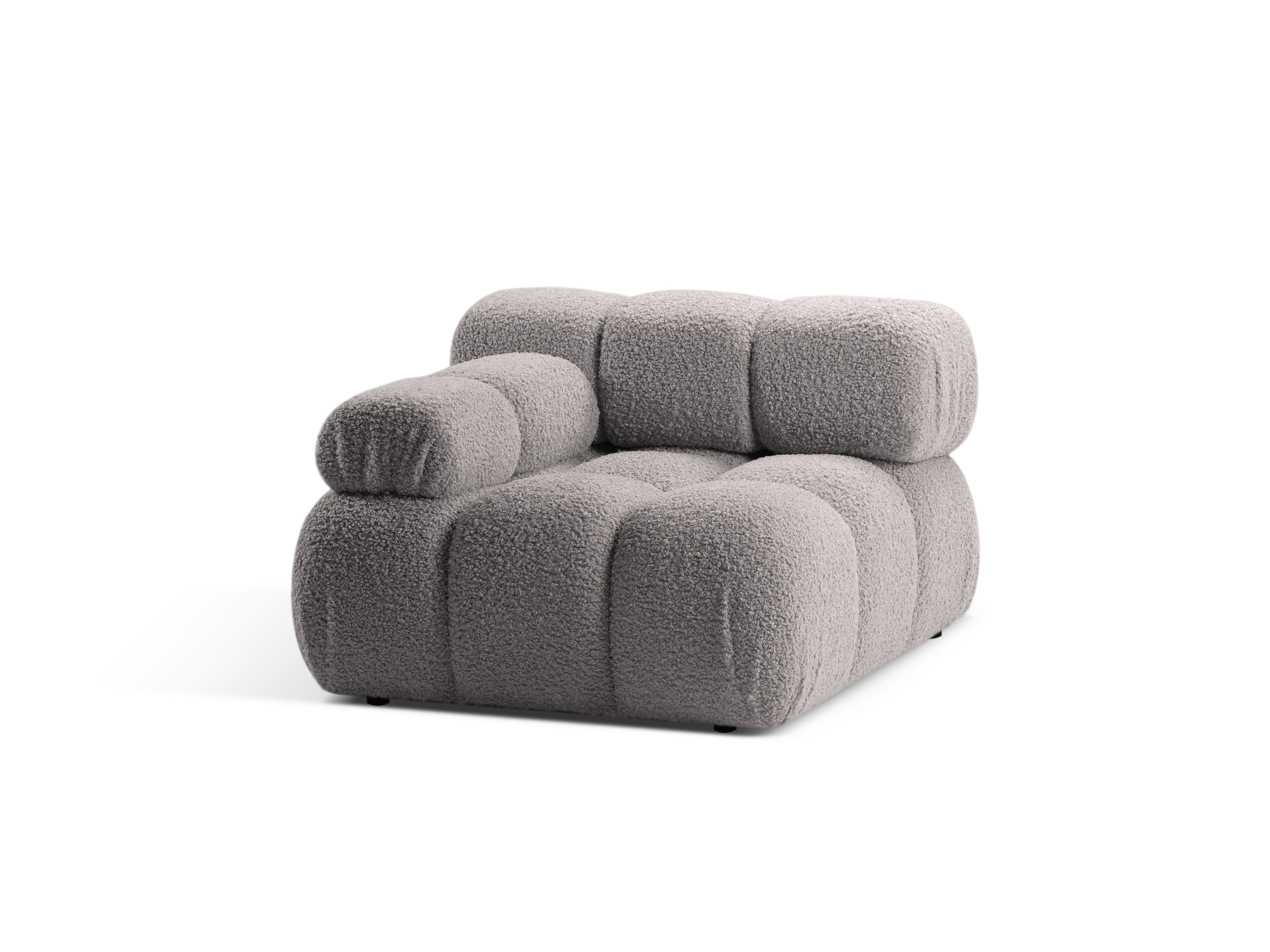 Modulaire bank BELLIS - linker module grijze boucle