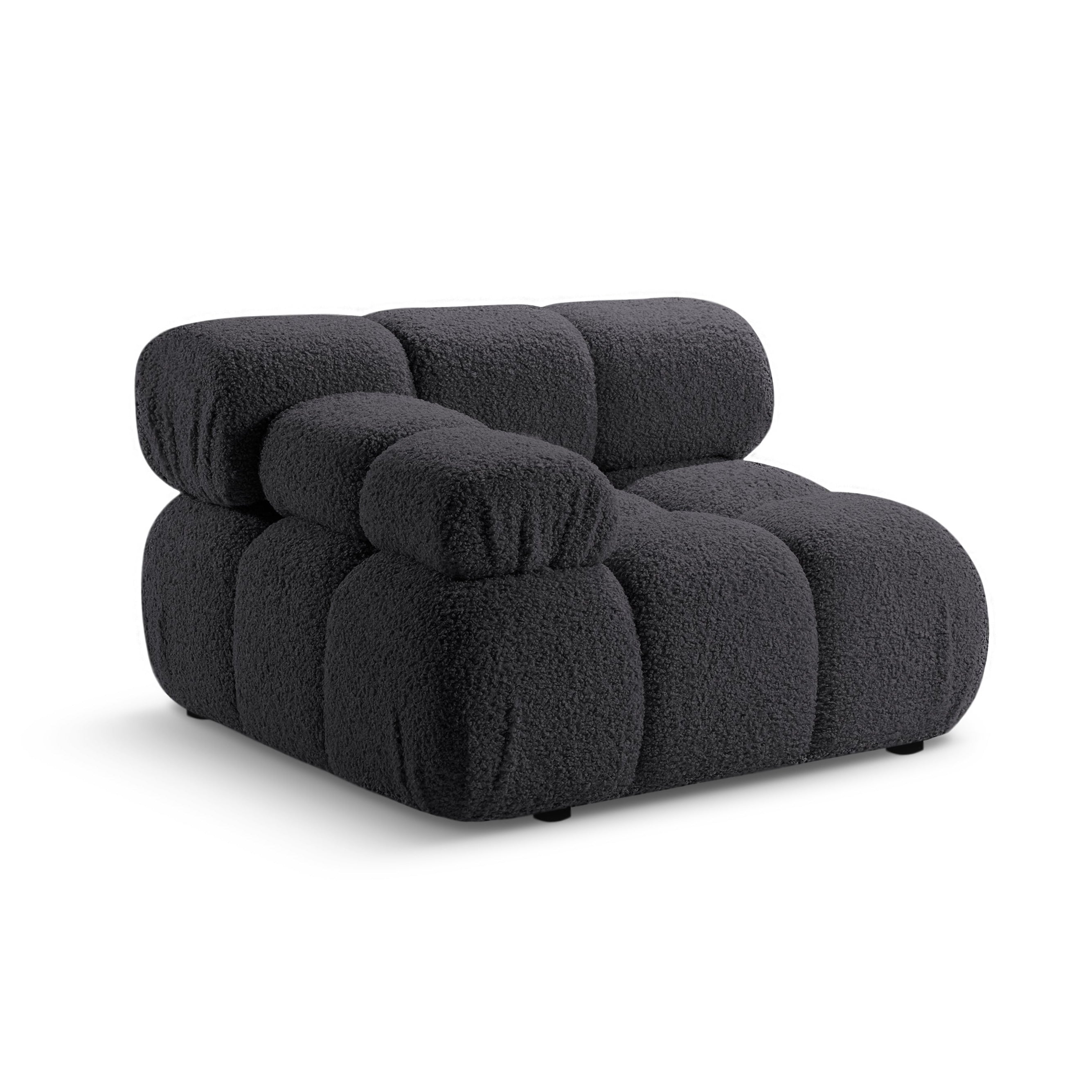 Modulaire bank BELLIS - linker module in grafietkleurige boucle