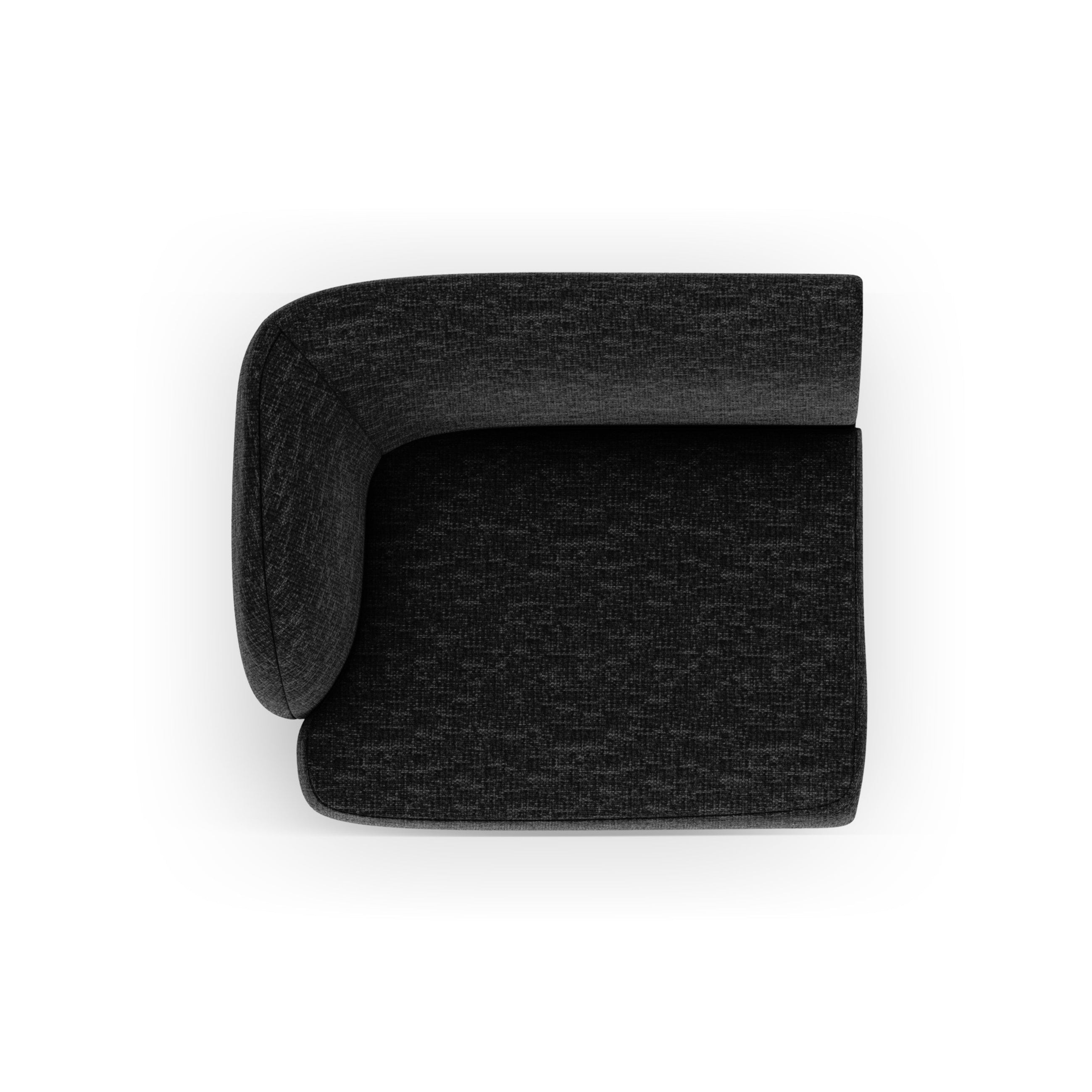 Modular sofa - left module MILEY black chenille