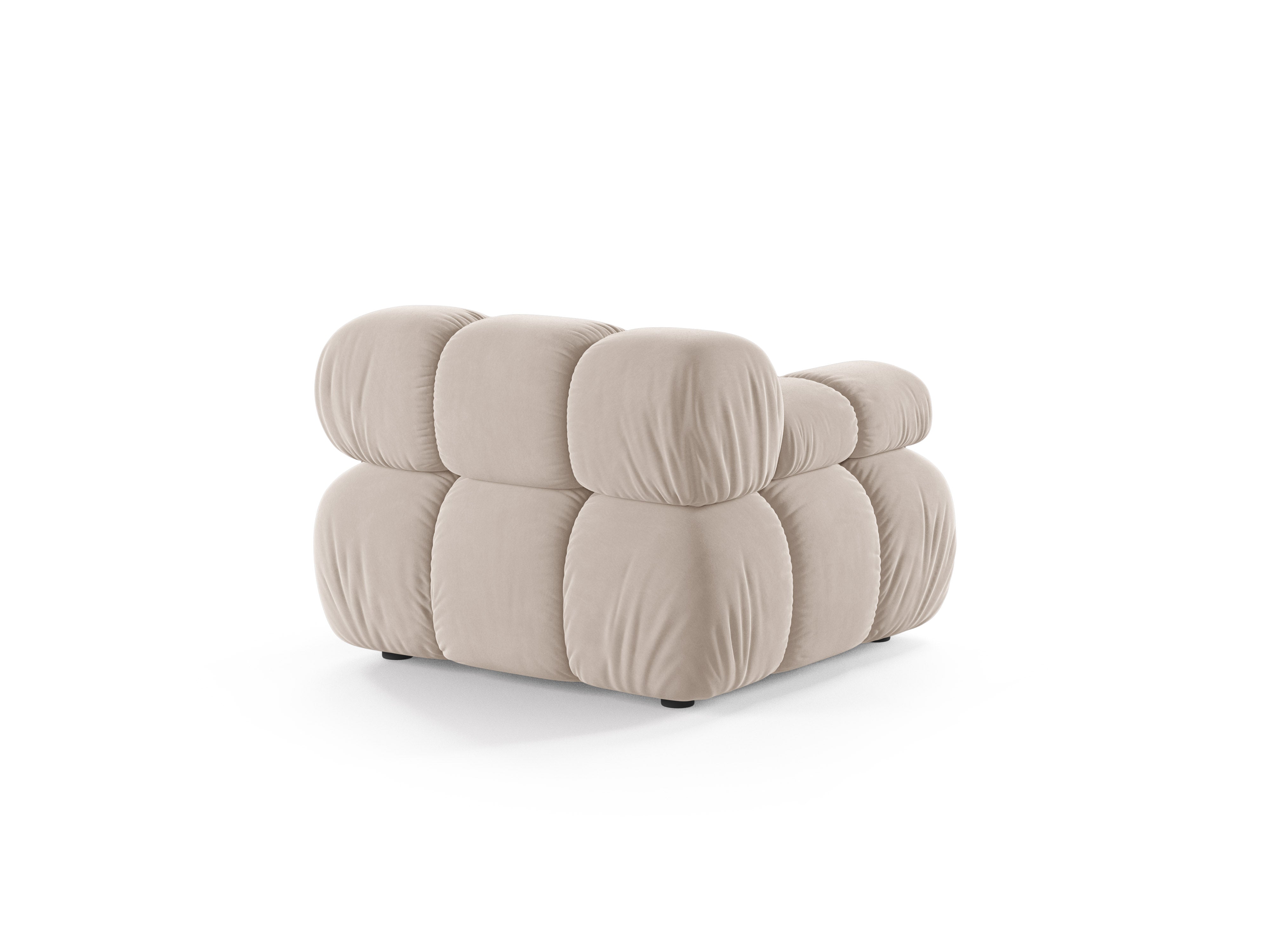 Modulaire bank BELLIS - linker module in lichtbeige fluweel