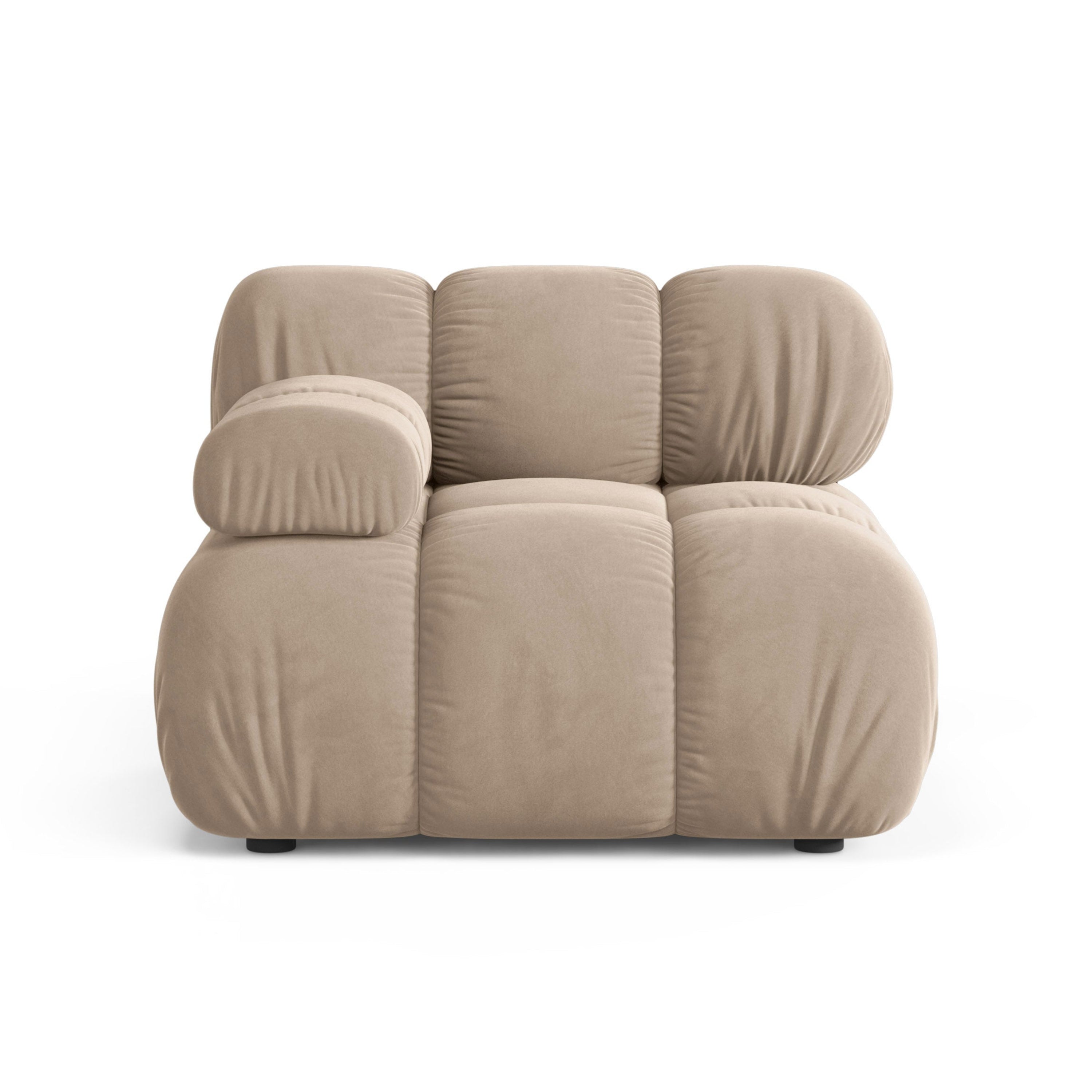 Modulaire bank BELLIS - linker module in beige fluweel
