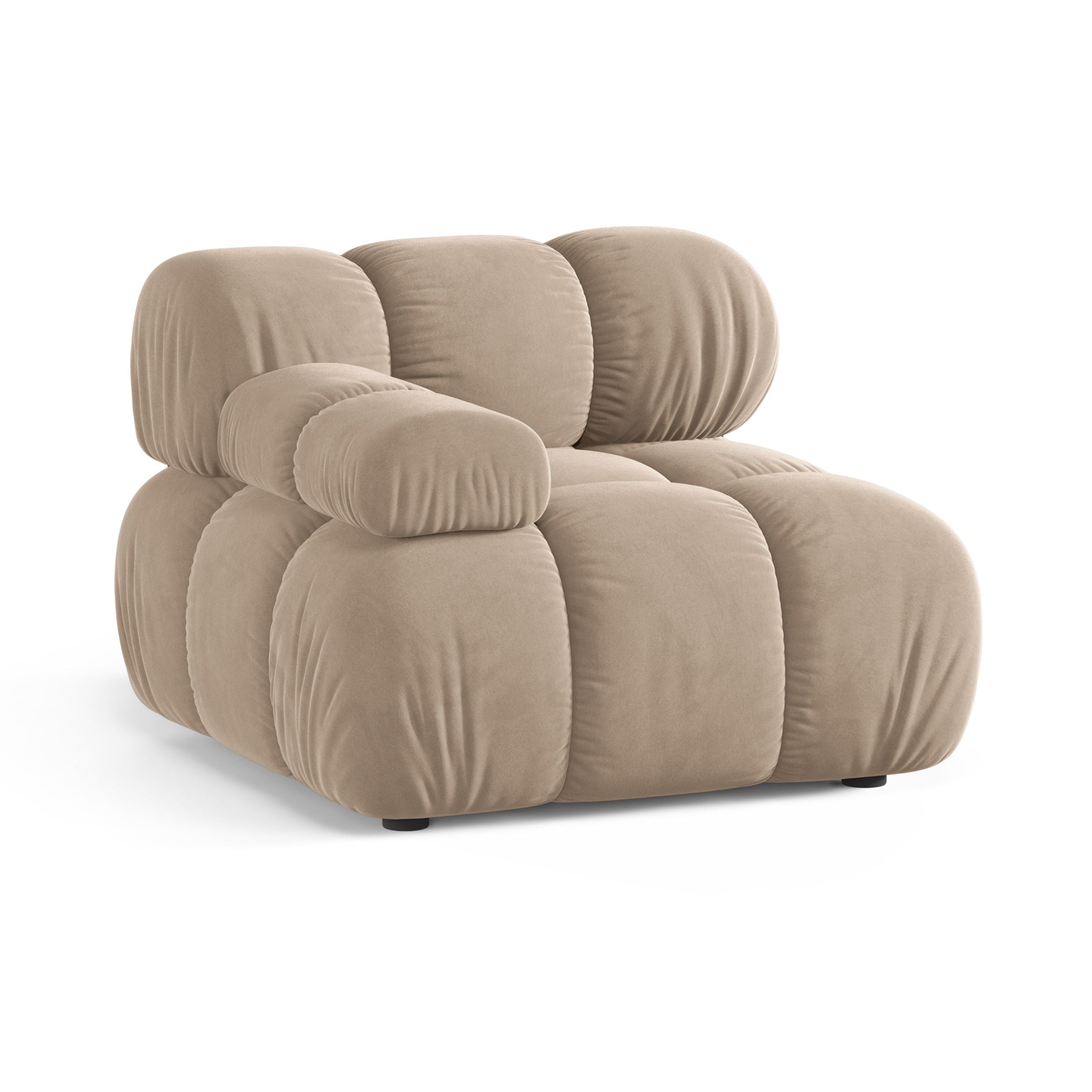Modulaire bank BELLIS - linker module in beige fluweel