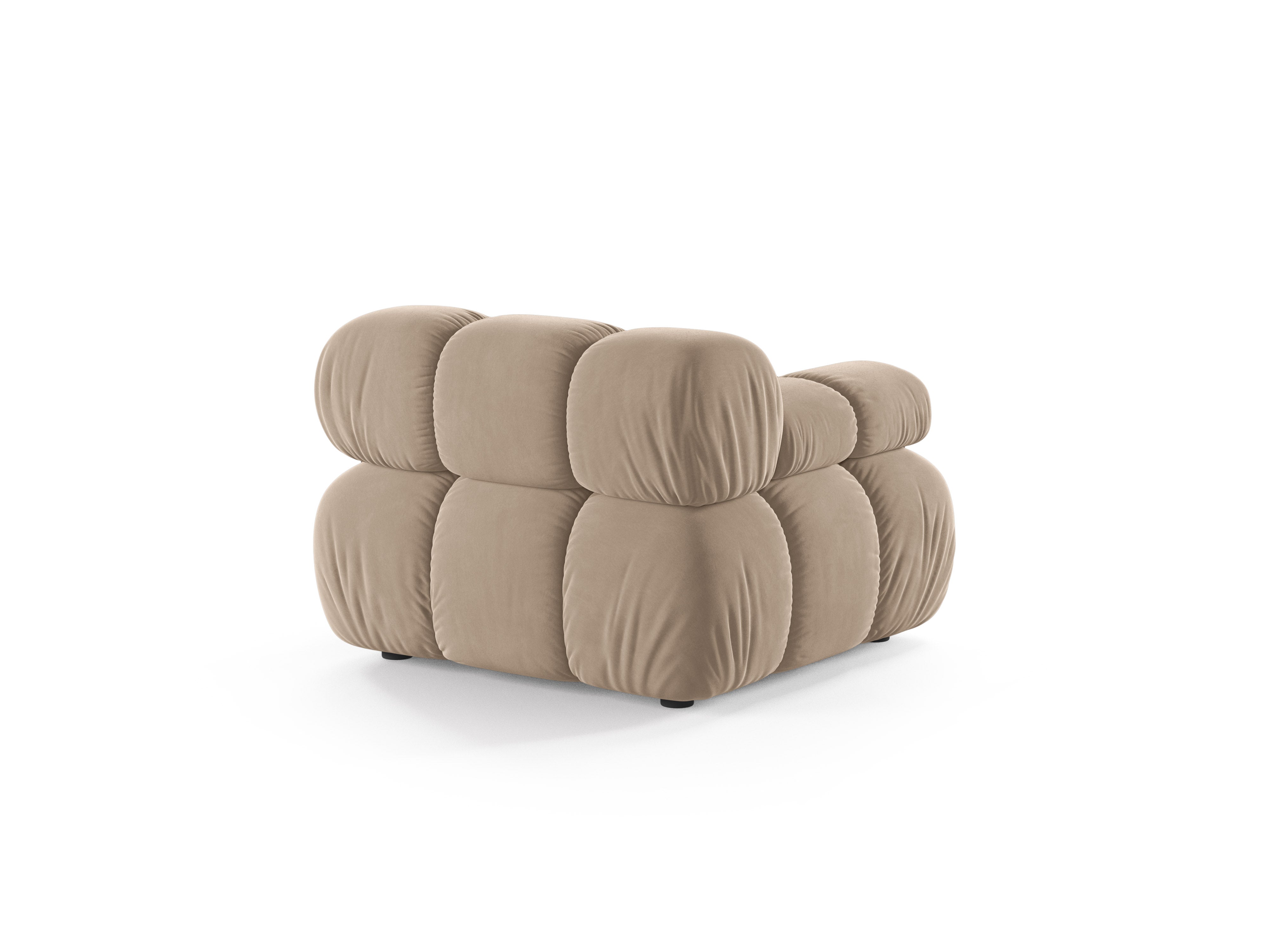 Modulaire bank BELLIS - linker module in beige fluweel