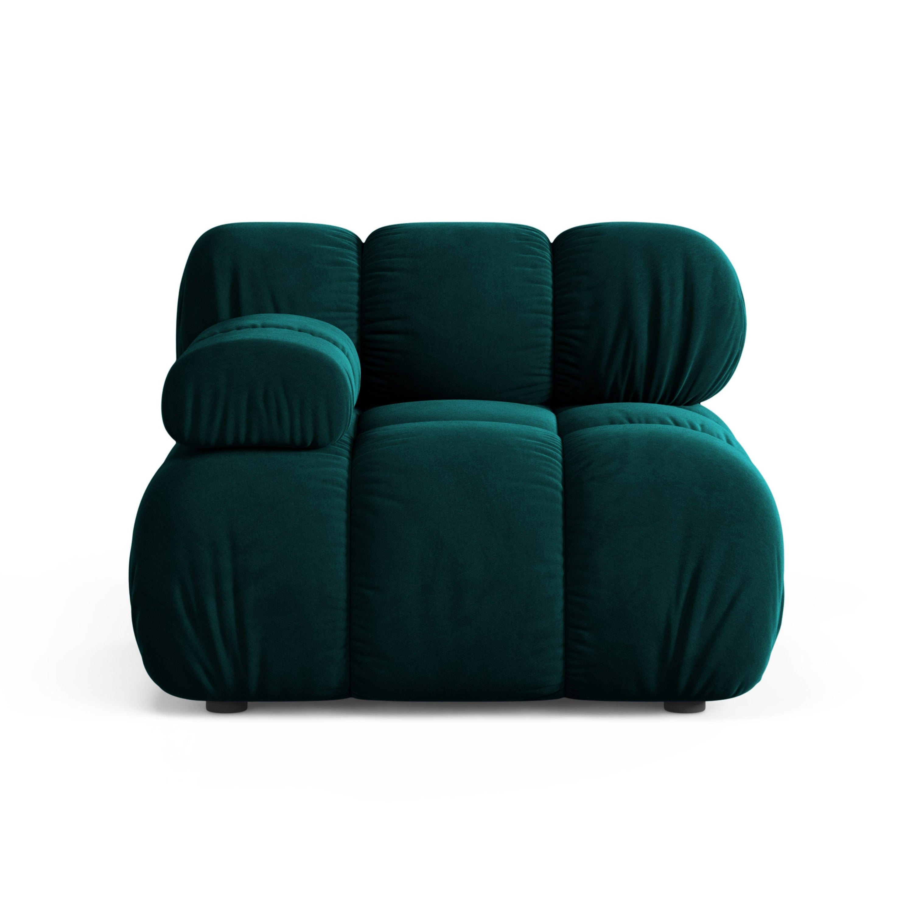 Modulaire bank BELLIS - linker diepe module in petrol velours