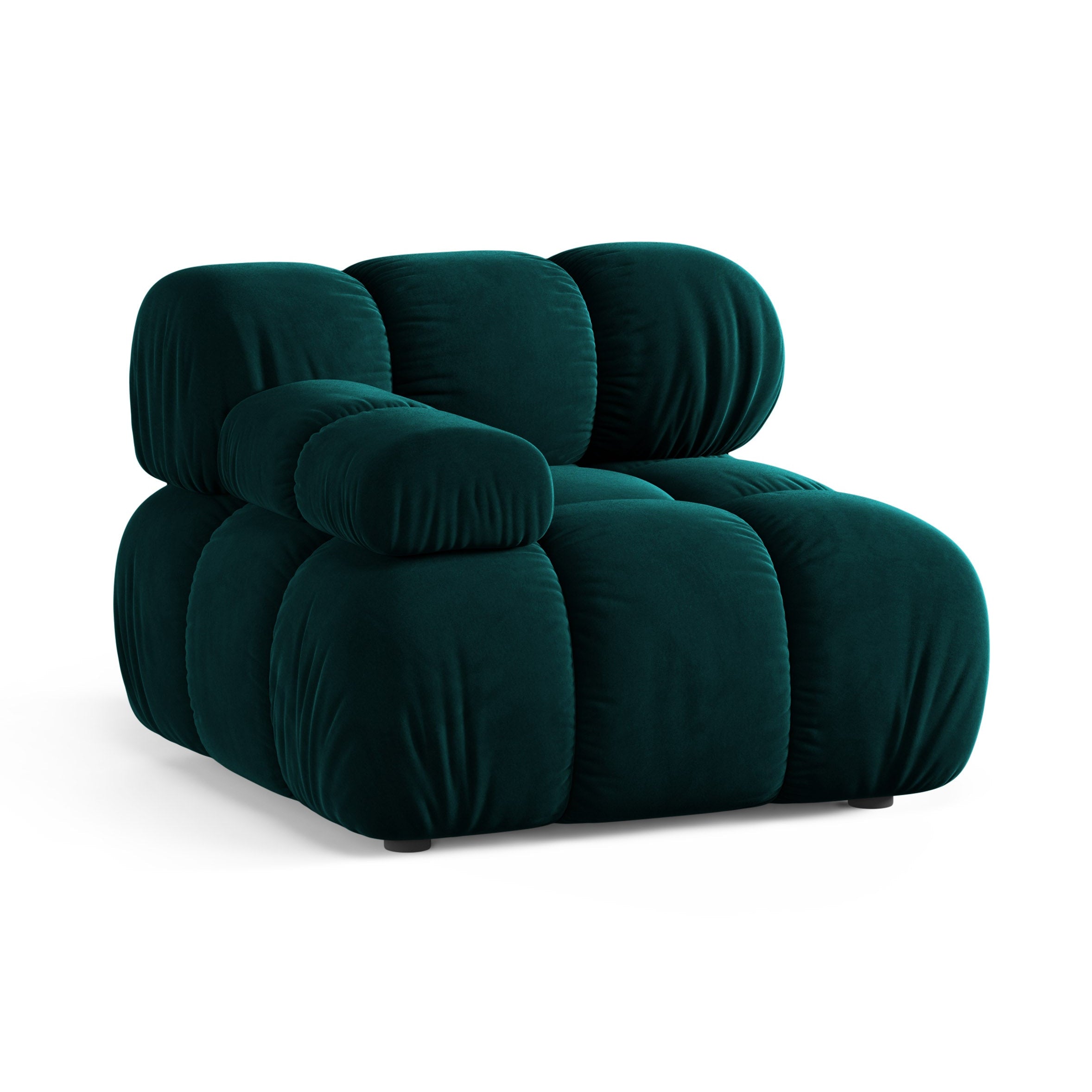 Modulaire bank BELLIS - linker diepe module in petrol velours