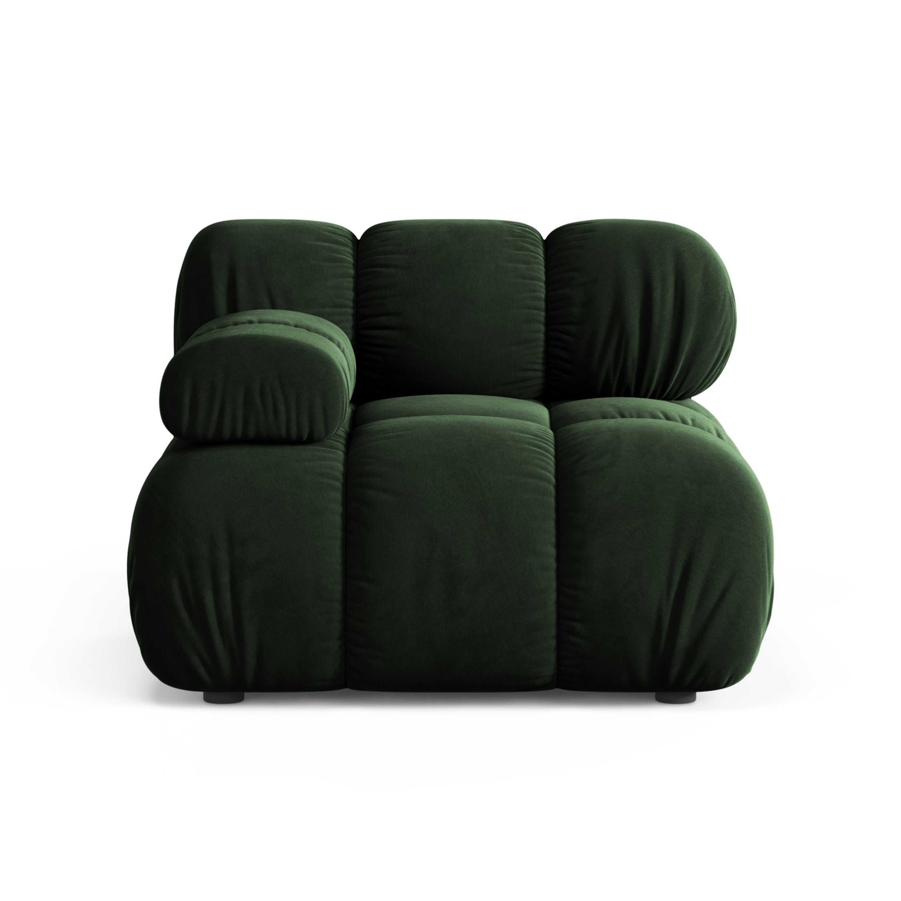 Modulaire bank BELLIS - linker module in flessend groen velours