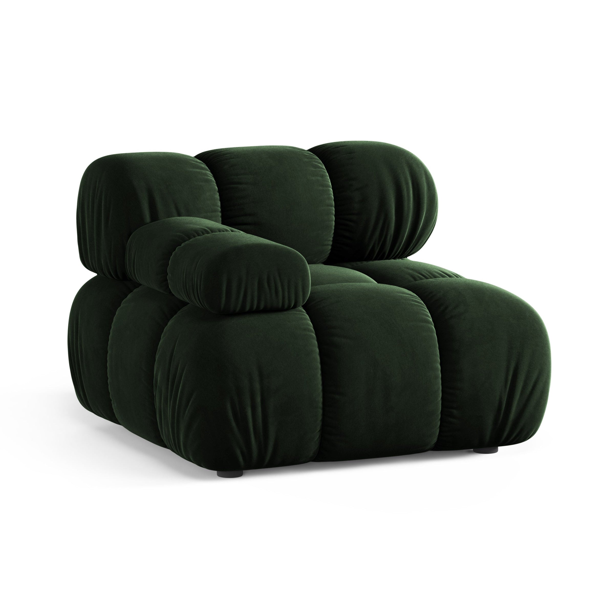 Modulaire bank BELLIS - linker module in flessend groen velours