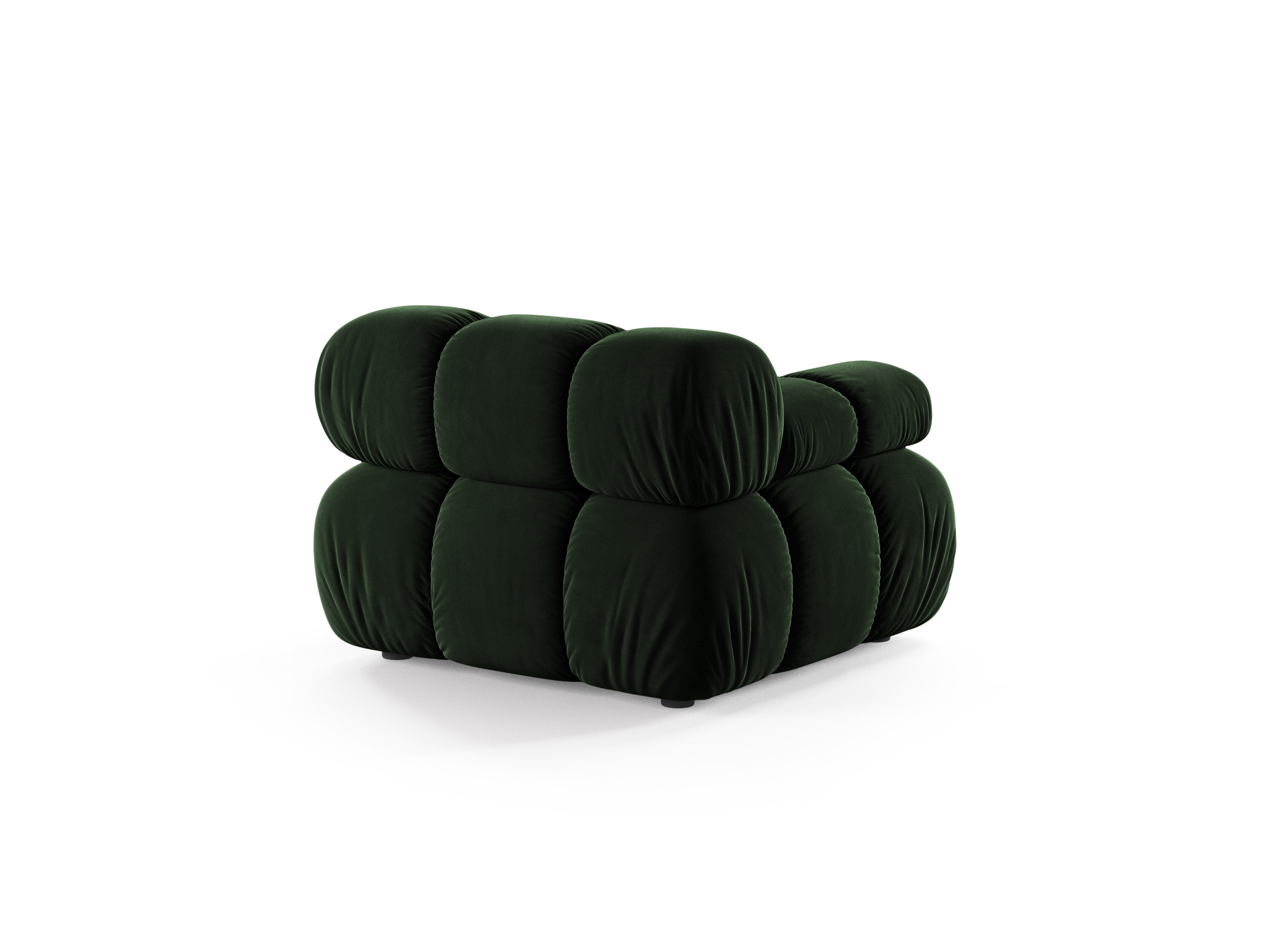 Modulaire bank BELLIS - linker module in flessend groen velours