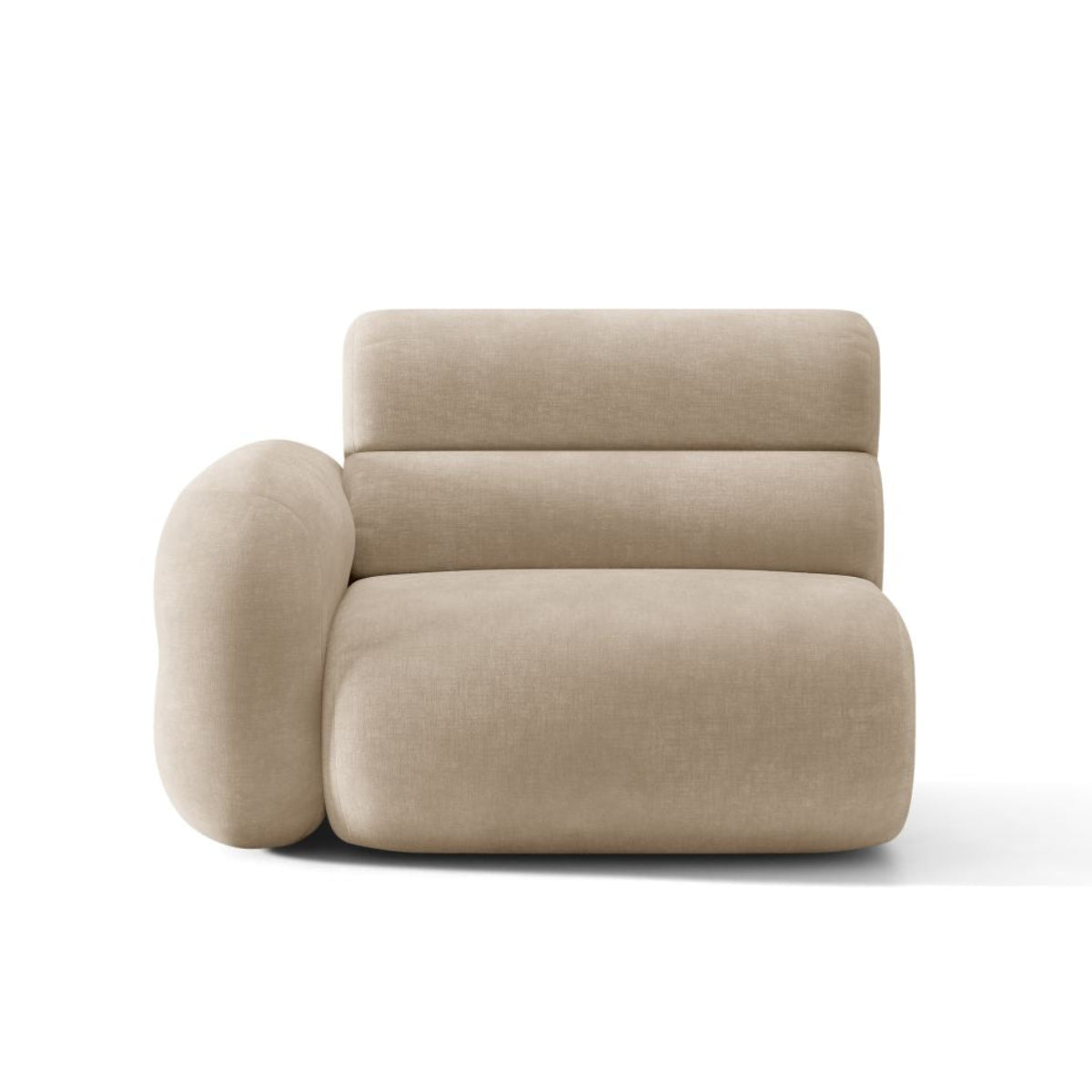 Modulaire bank NEO - linker module in beige chenille
