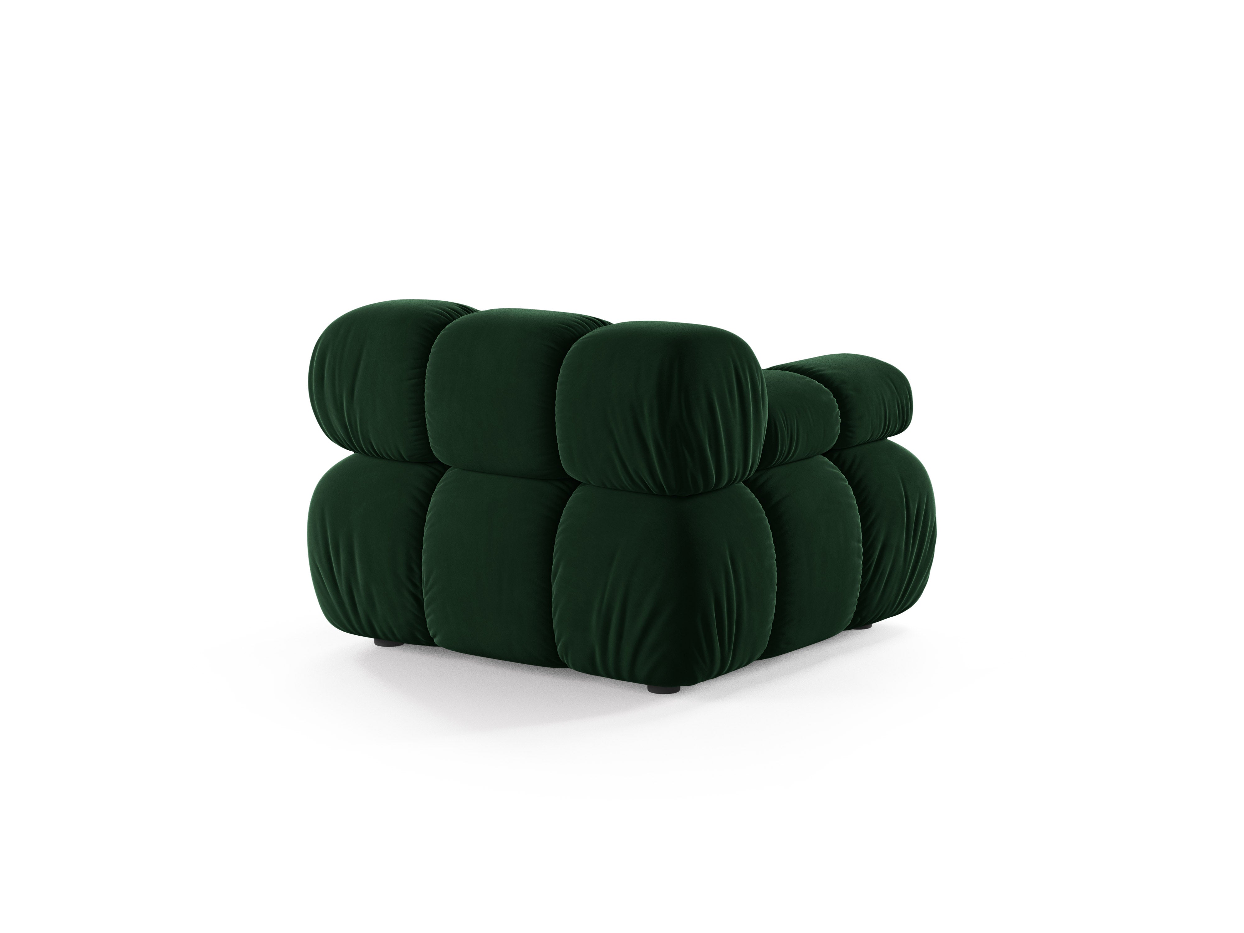 Modulaire fluwelen bank BELLIS - linker module in bottlegroen