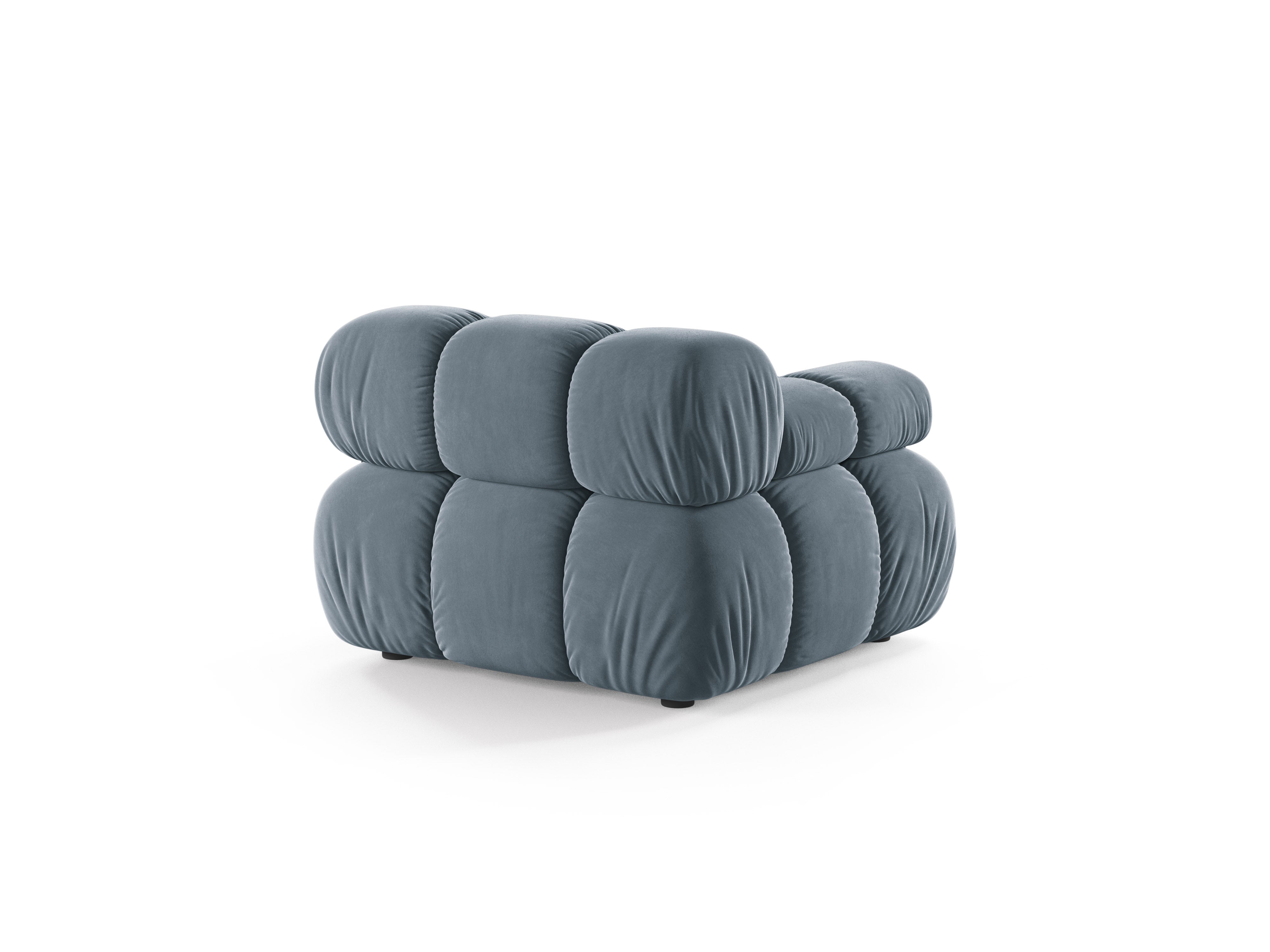 Modulaire fluwelen bank BELLIS - linkermodule in blauw