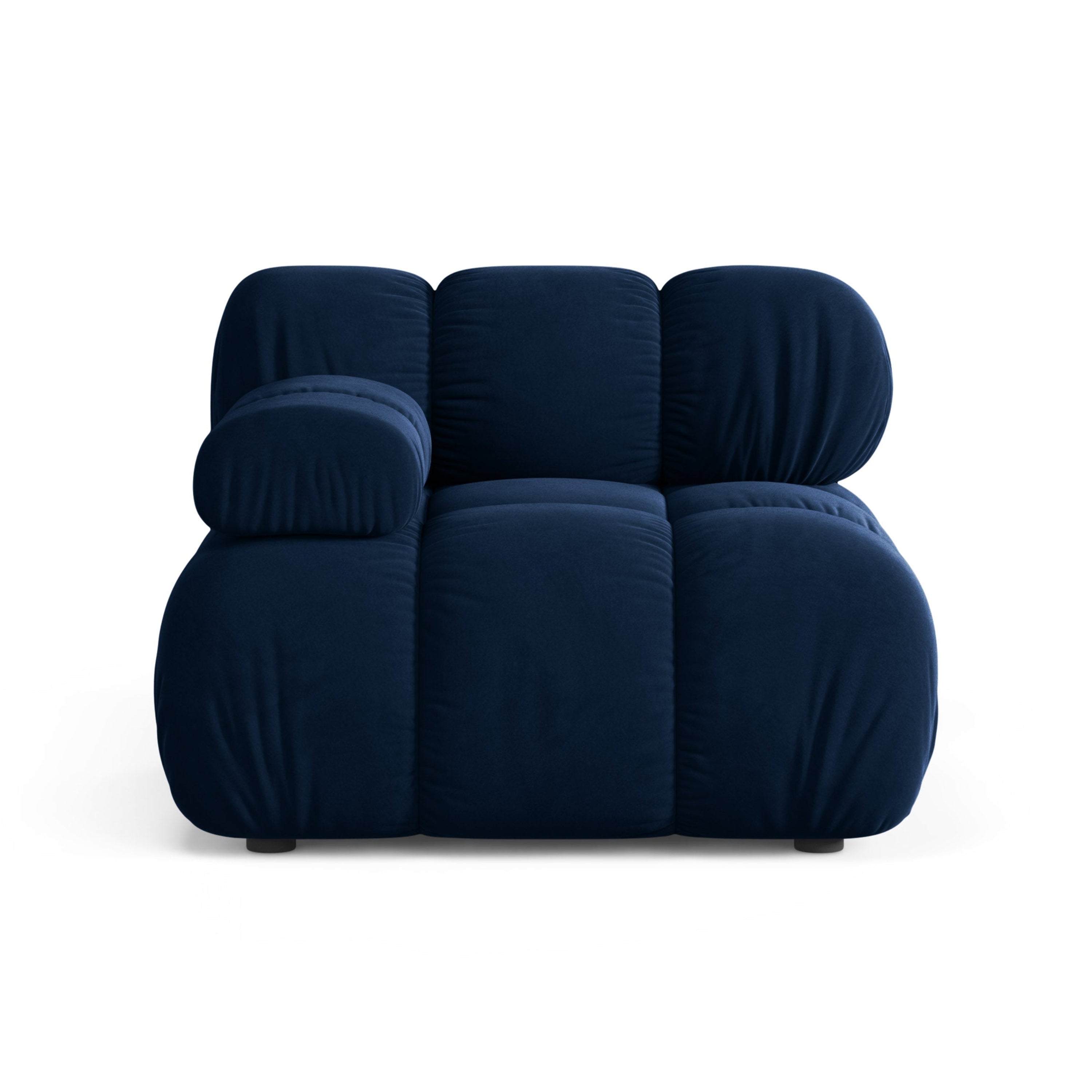 Modulaire fluwelen bank BELLIS - linkermodule in koninklijk blauw