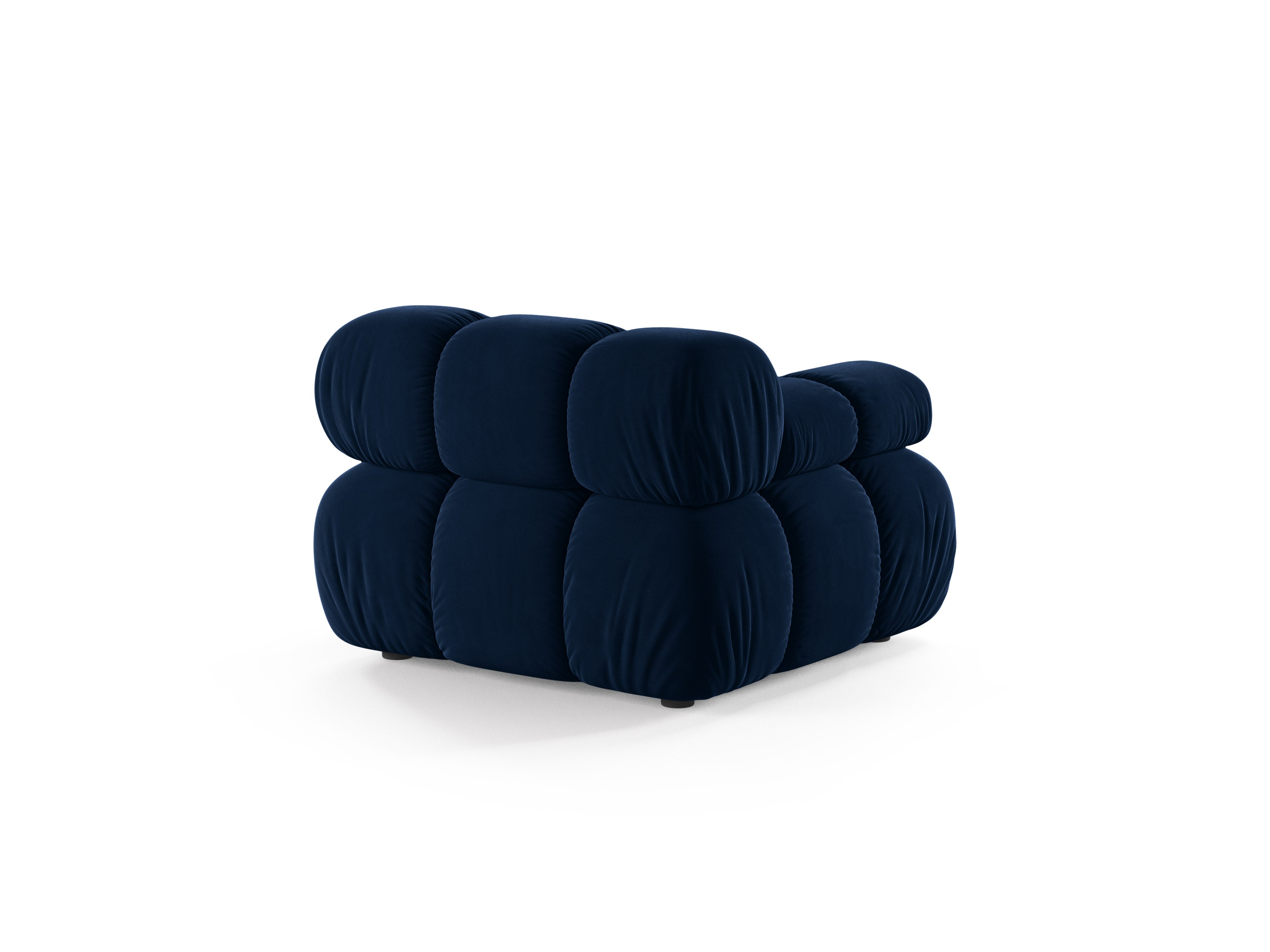 Modulaire fluwelen bank BELLIS - linkermodule in koninklijk blauw