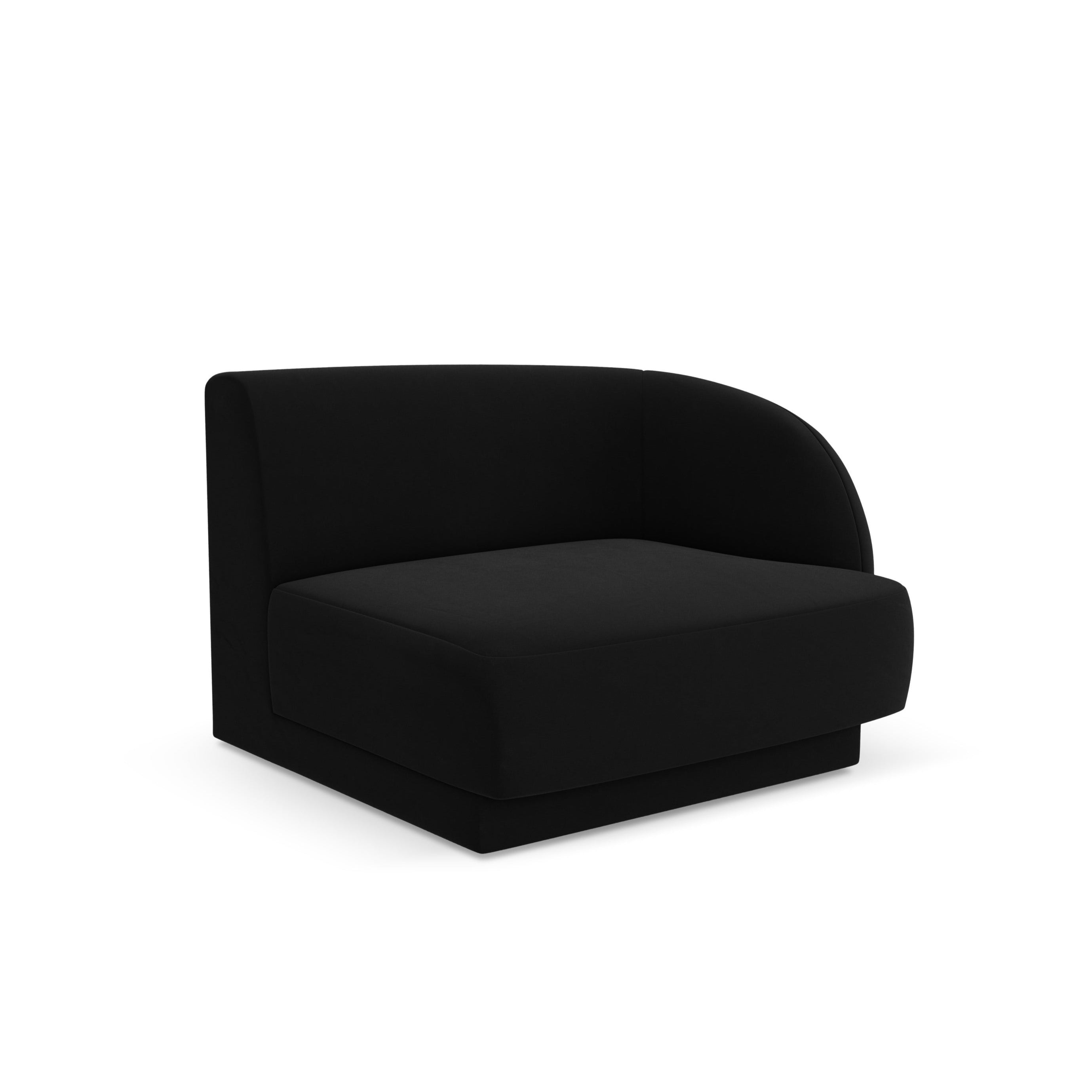 Velvet modular sofa MILEY - right-side module black
