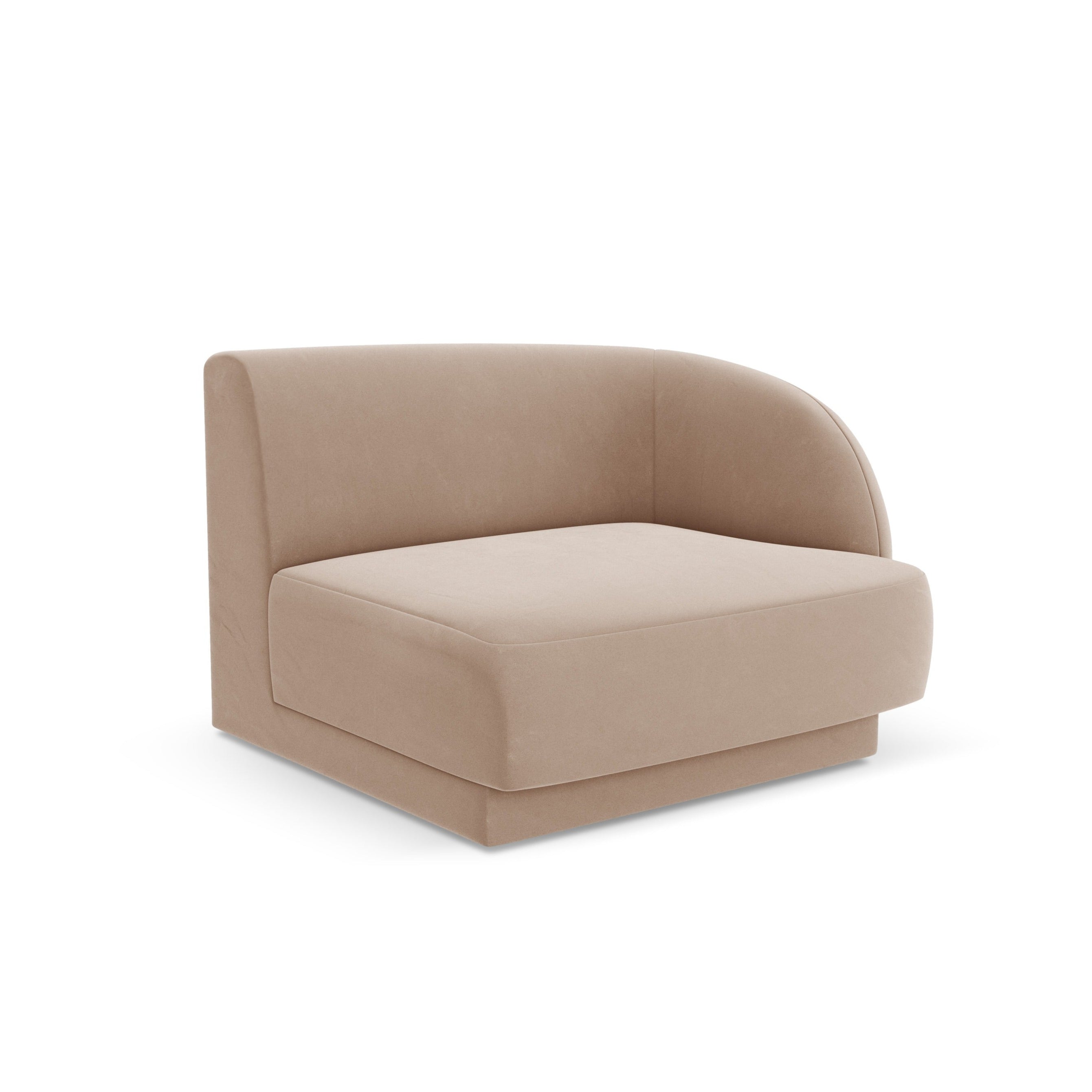 Velvet modular sofa MILEY - right-side module cappuccino