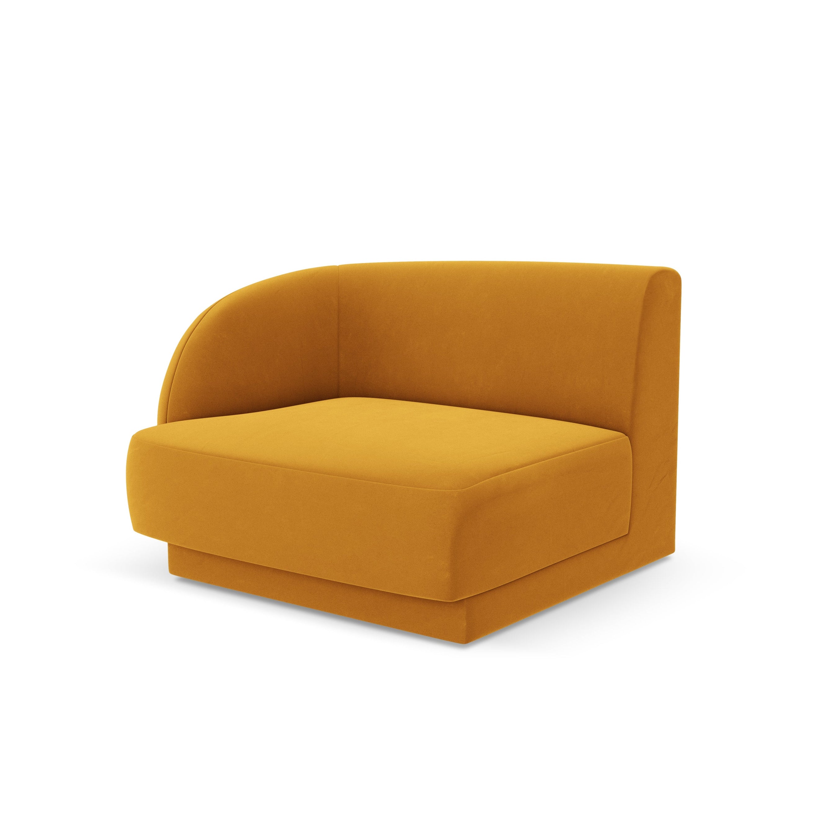 Velvet modular sofa MILEY - left-side module yellow