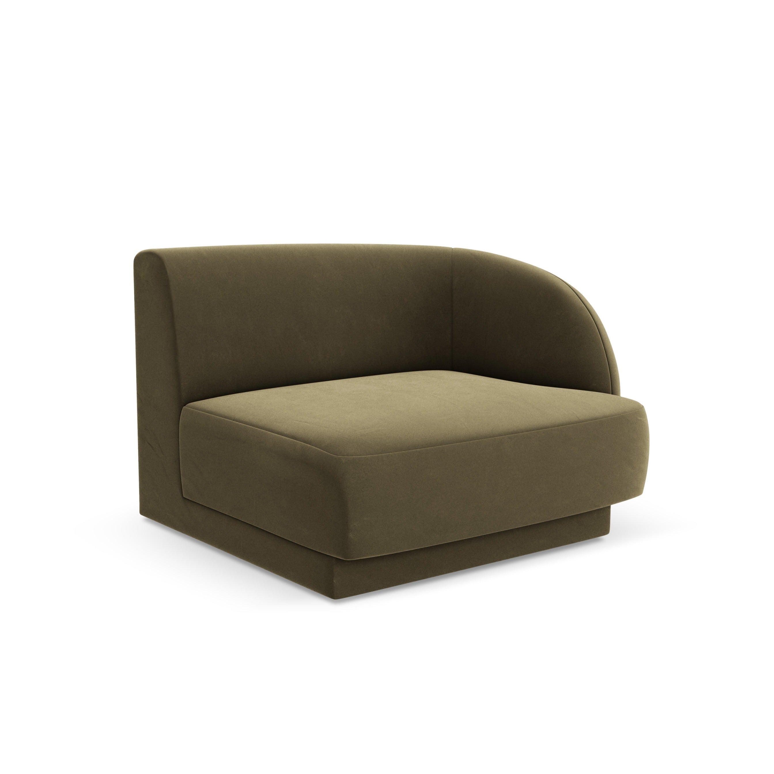 Velvet modular sofa MILEY - right-side module green