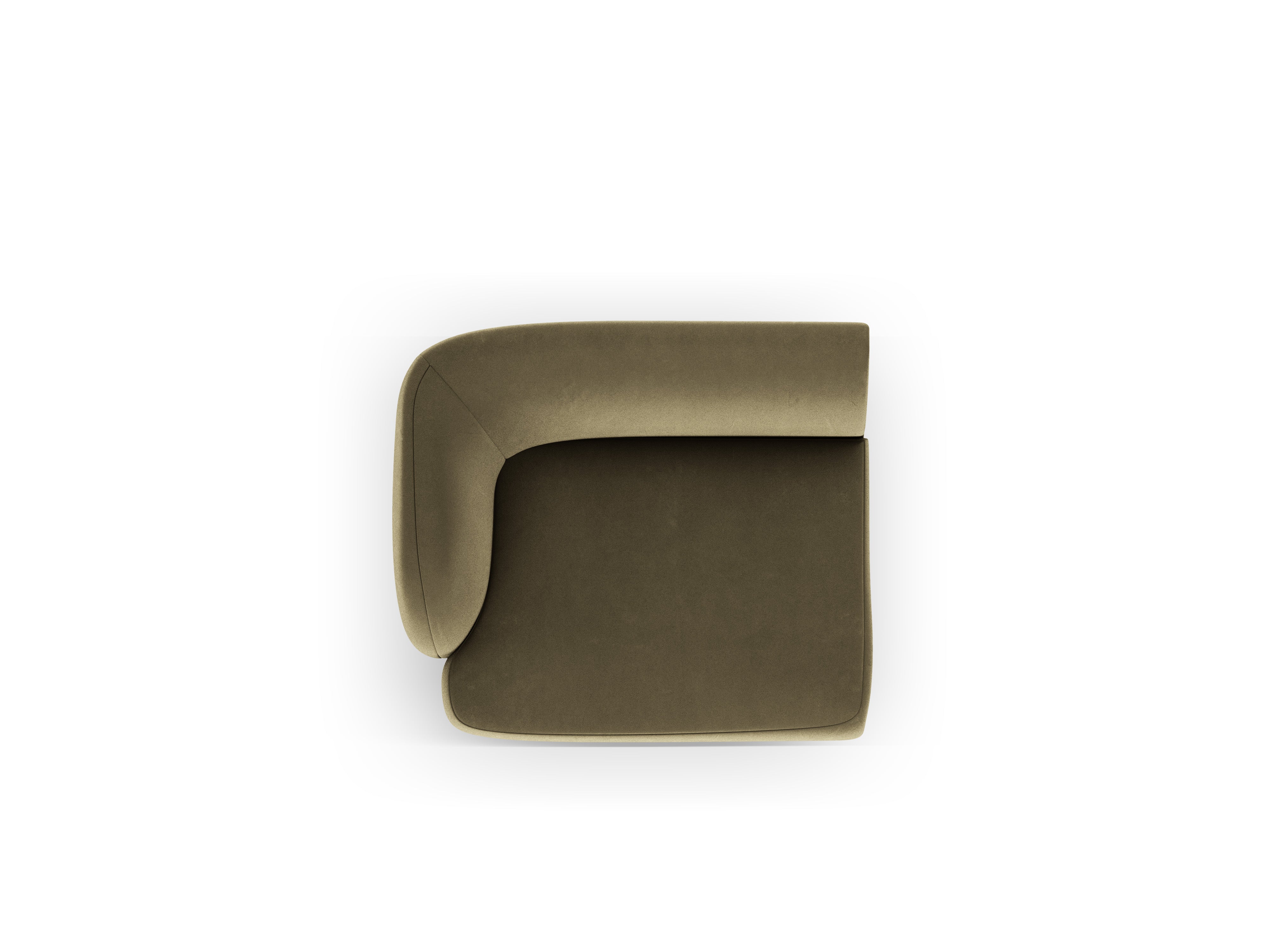 Sofa modułowa aksamitna MILEY - moduł lewostronny zielony