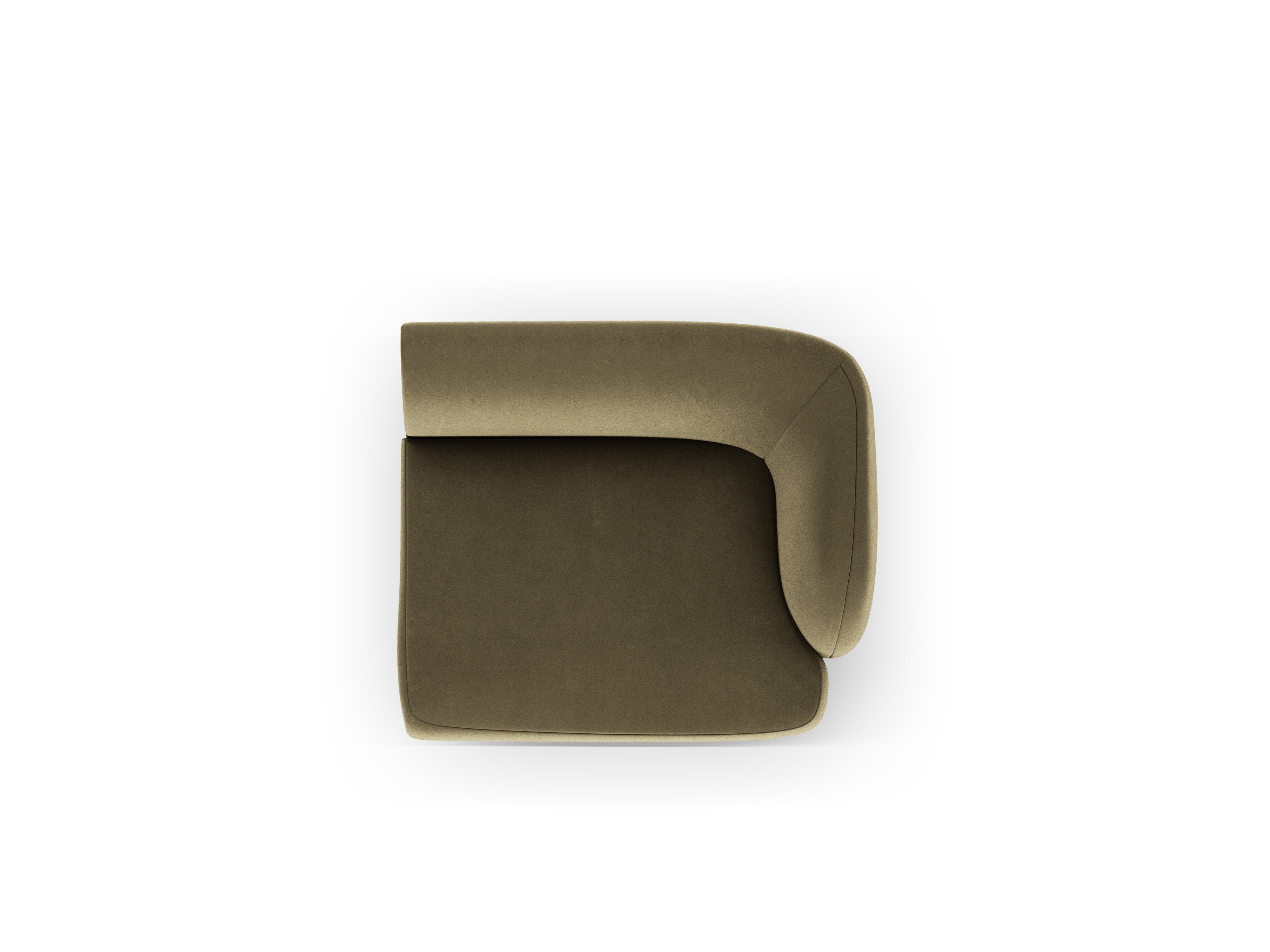 Modulaire fluwelen bank MILEY - rechter module groen