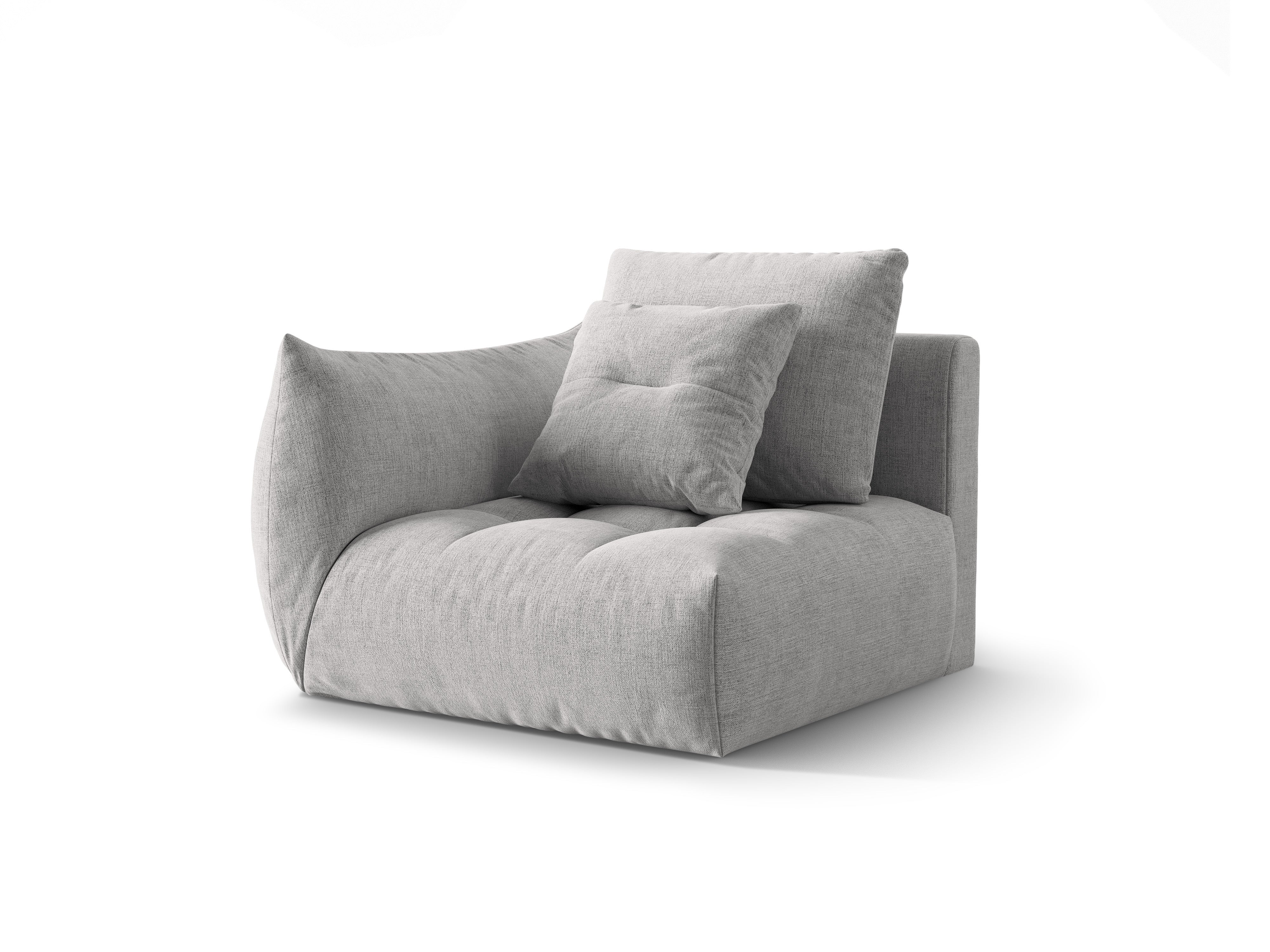 Modulaire bank BLOOM - linker element zilver chenille