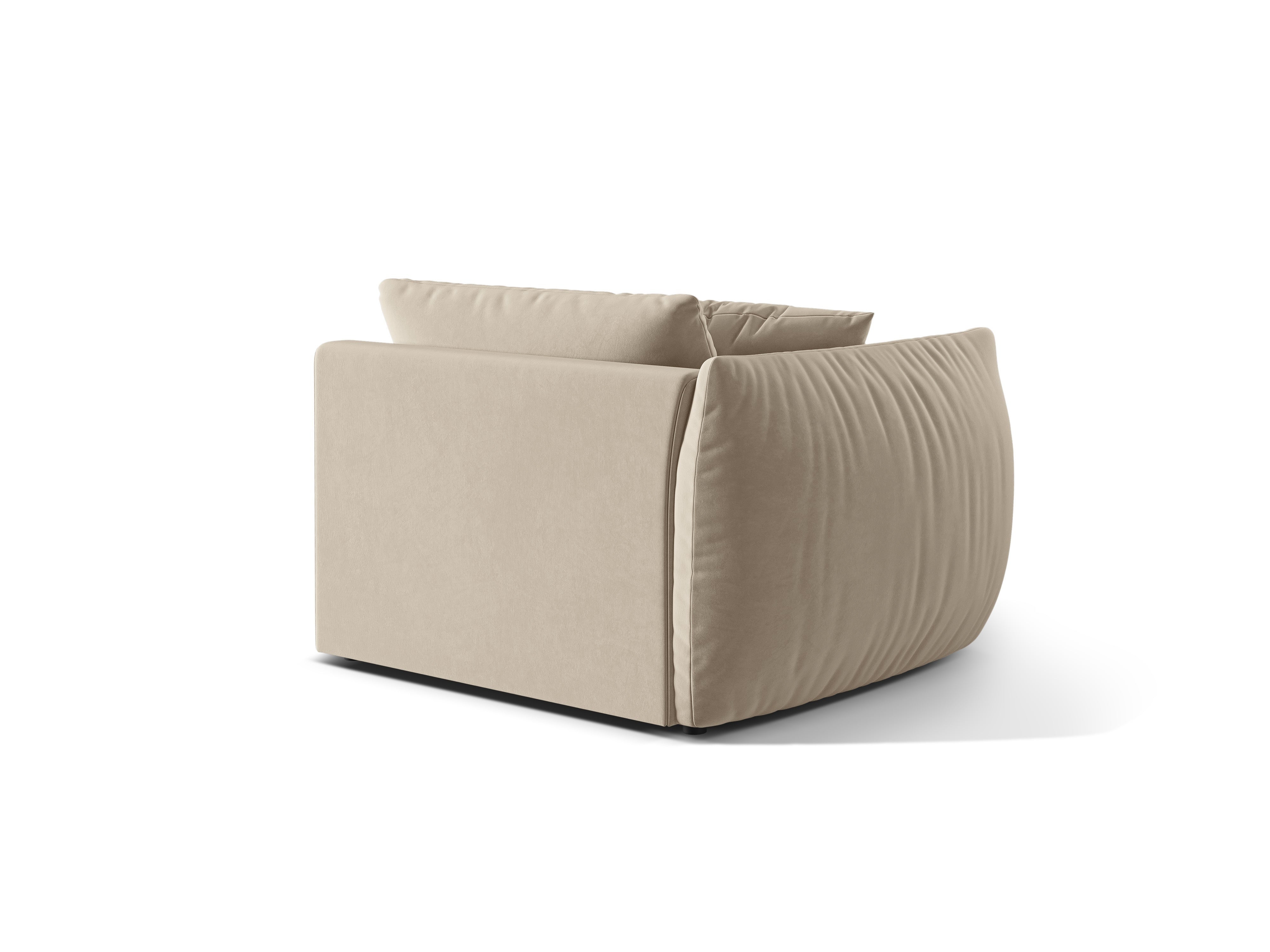 Sofa modułowa aksamitna CHRIS - element szeroki lewostronny ecru do salonu – Micadoni