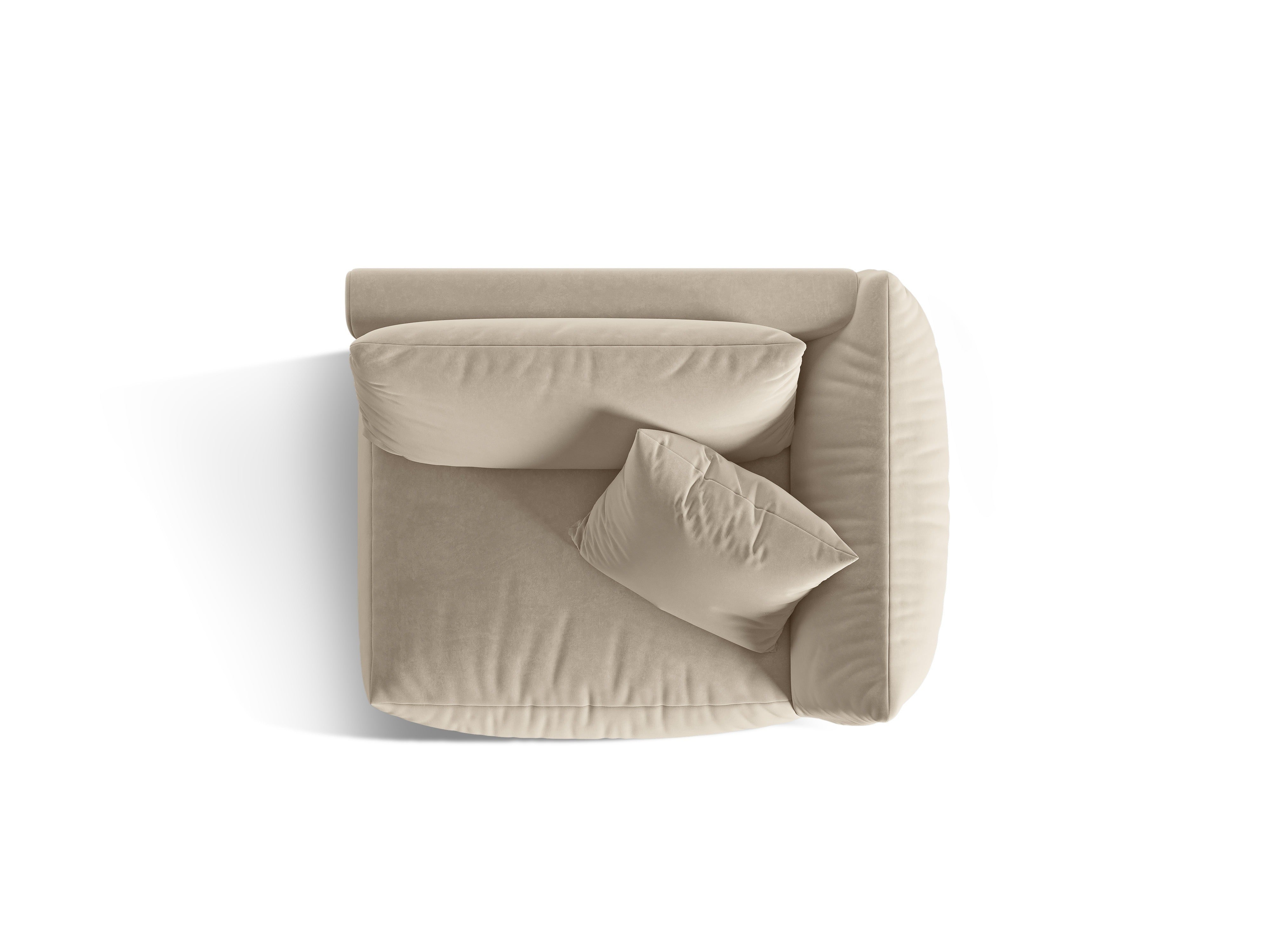 Modulaire fluwelen bank CHRIS - breed rechts element ecru